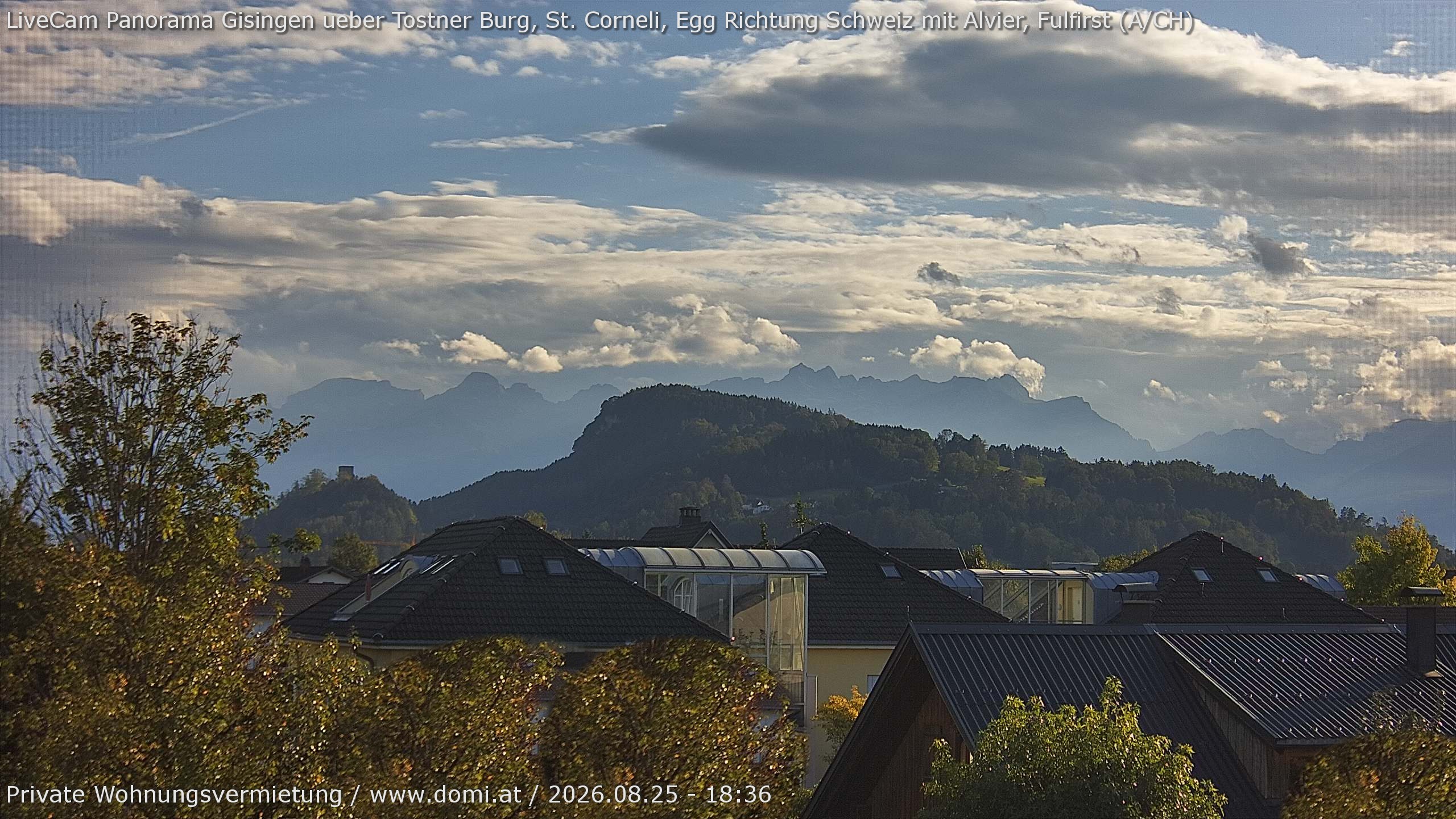 Archiv Foto Webcam Ausblick von Gisingen in Feldkirch auf Alvier und Fulfirst