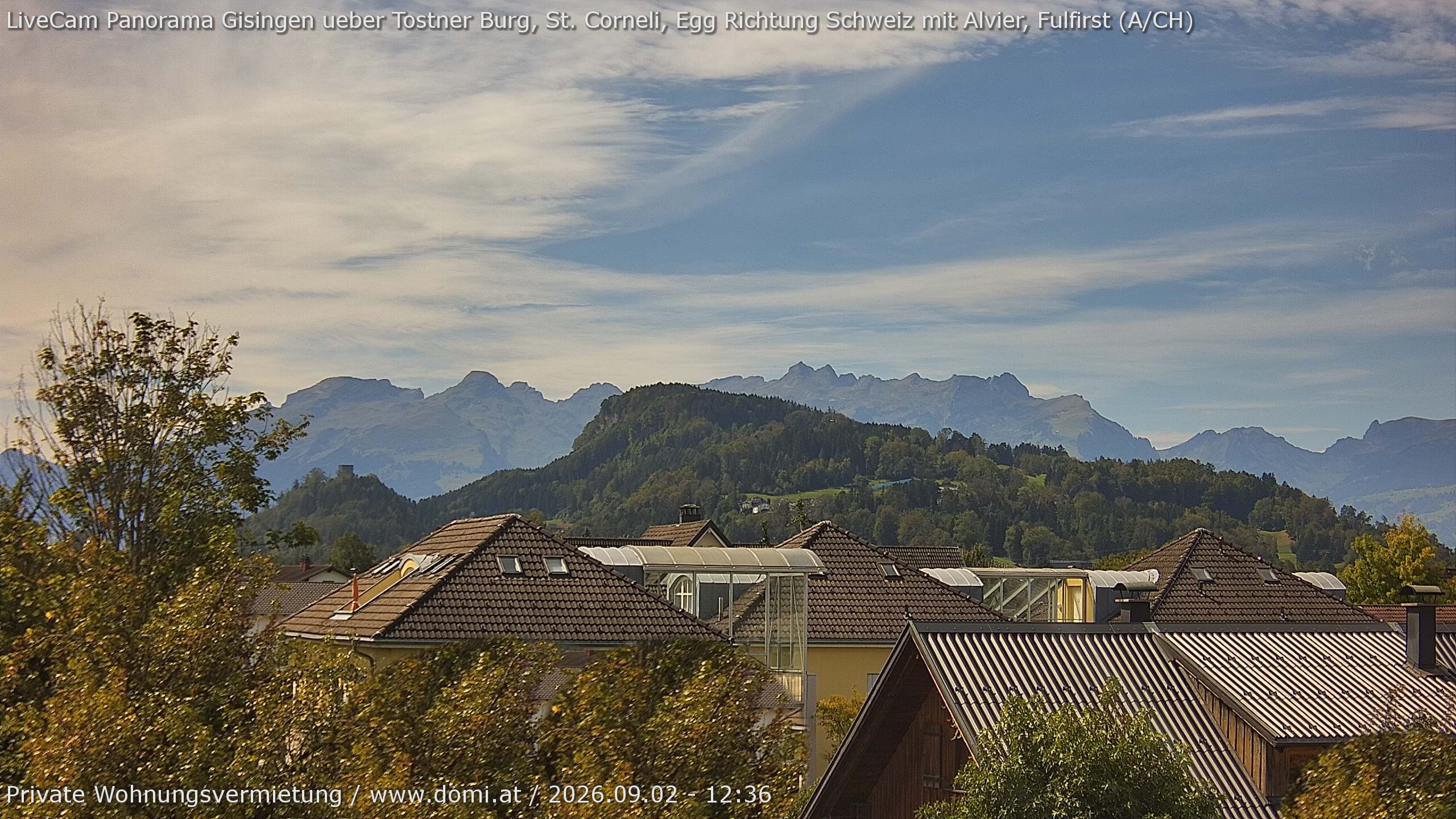 Archived image Webcam View of Alvier and Fulfirst from Gisingen in Feldkirch