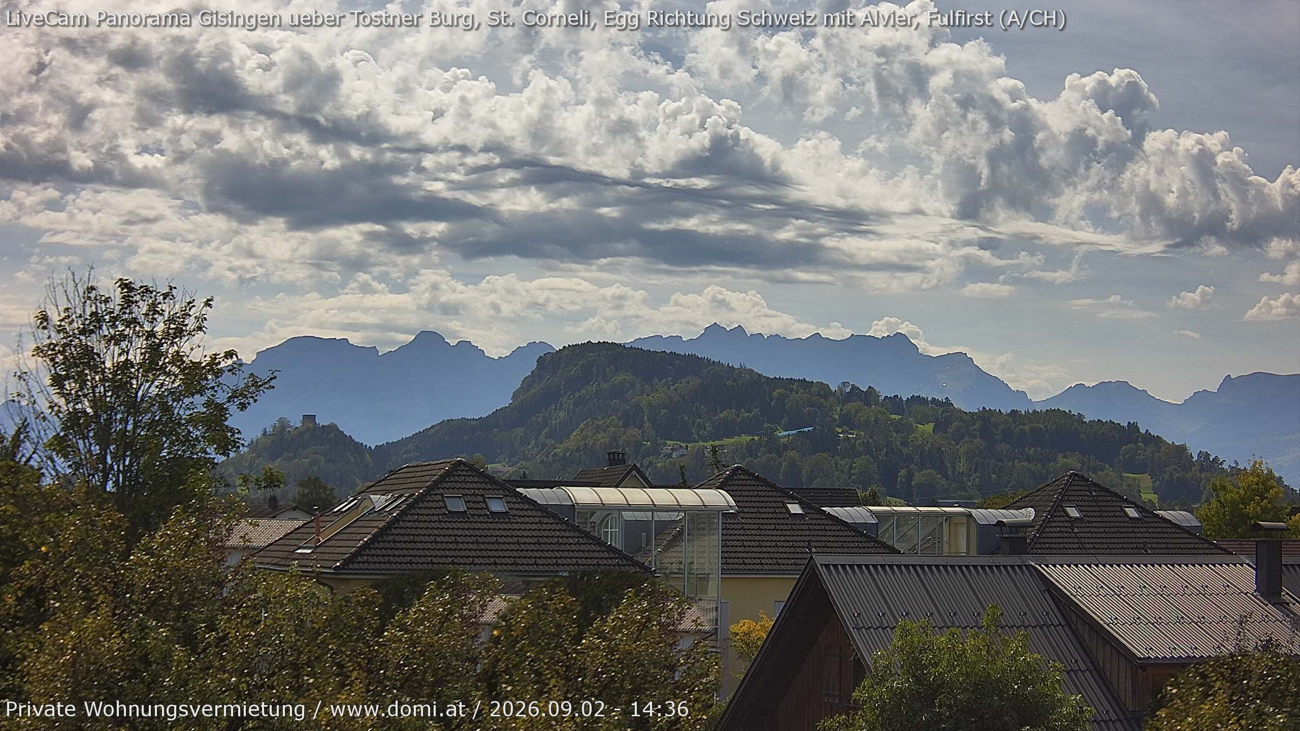 Archived image Webcam View of Alvier and Fulfirst from Gisingen in Feldkirch