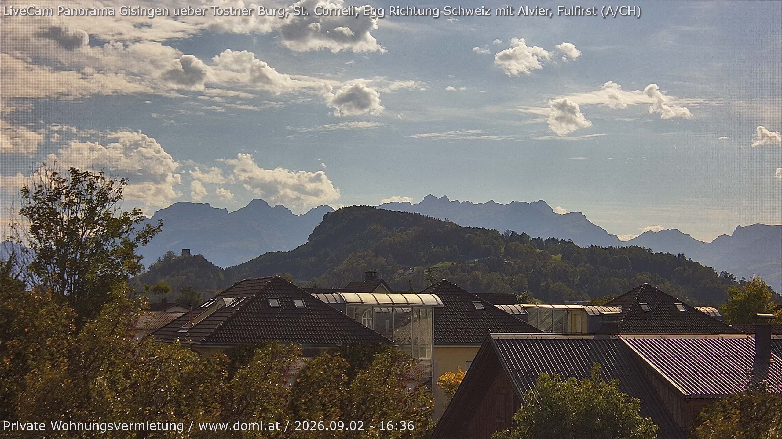 Archived image Webcam View of Alvier and Fulfirst from Gisingen in Feldkirch
