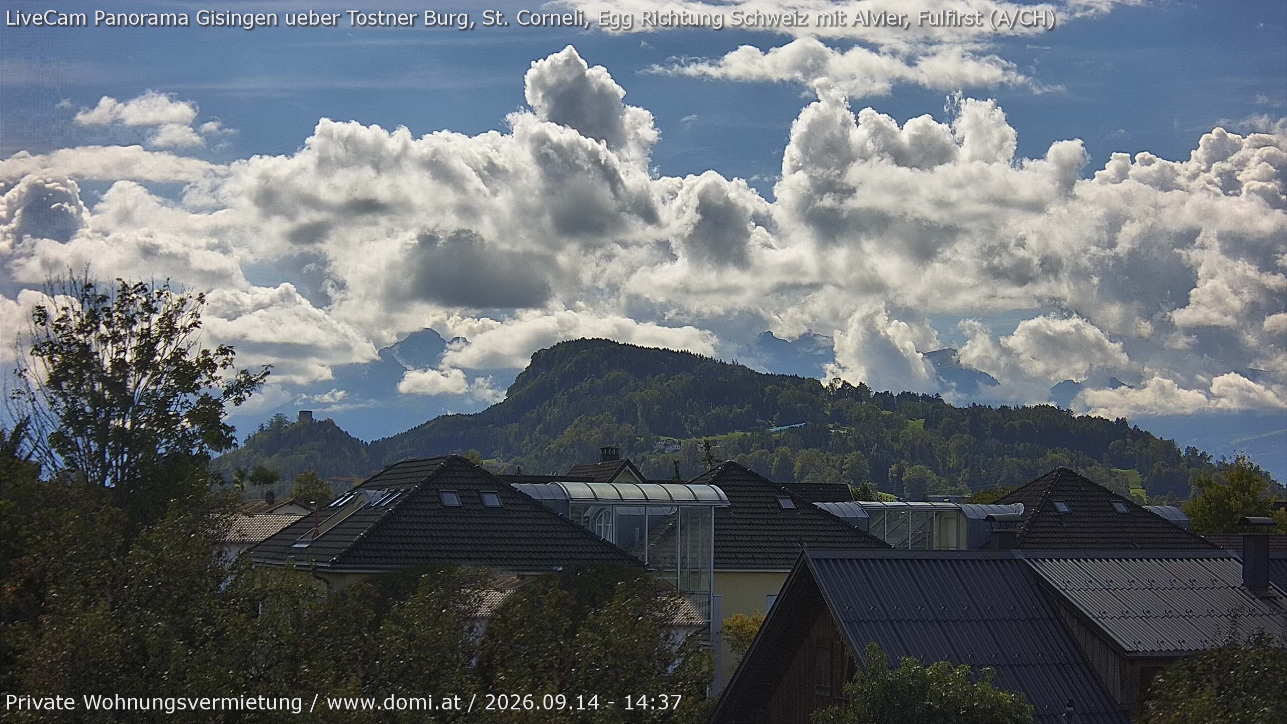 Archiv Foto Webcam Ausblick von Gisingen in Feldkirch auf Alvier und Fulfirst