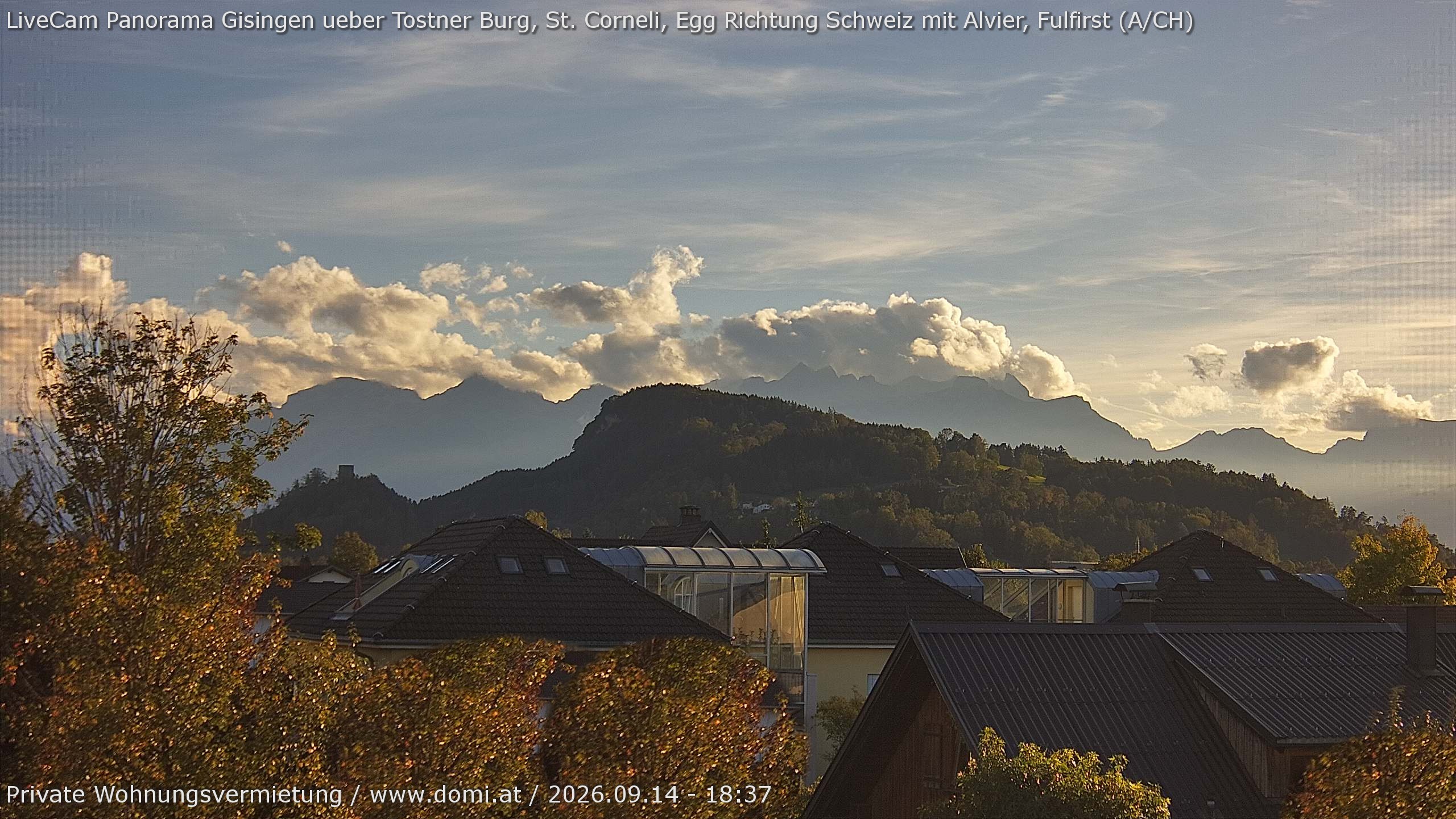 Archiv Foto Webcam Ausblick von Gisingen in Feldkirch auf Alvier und Fulfirst