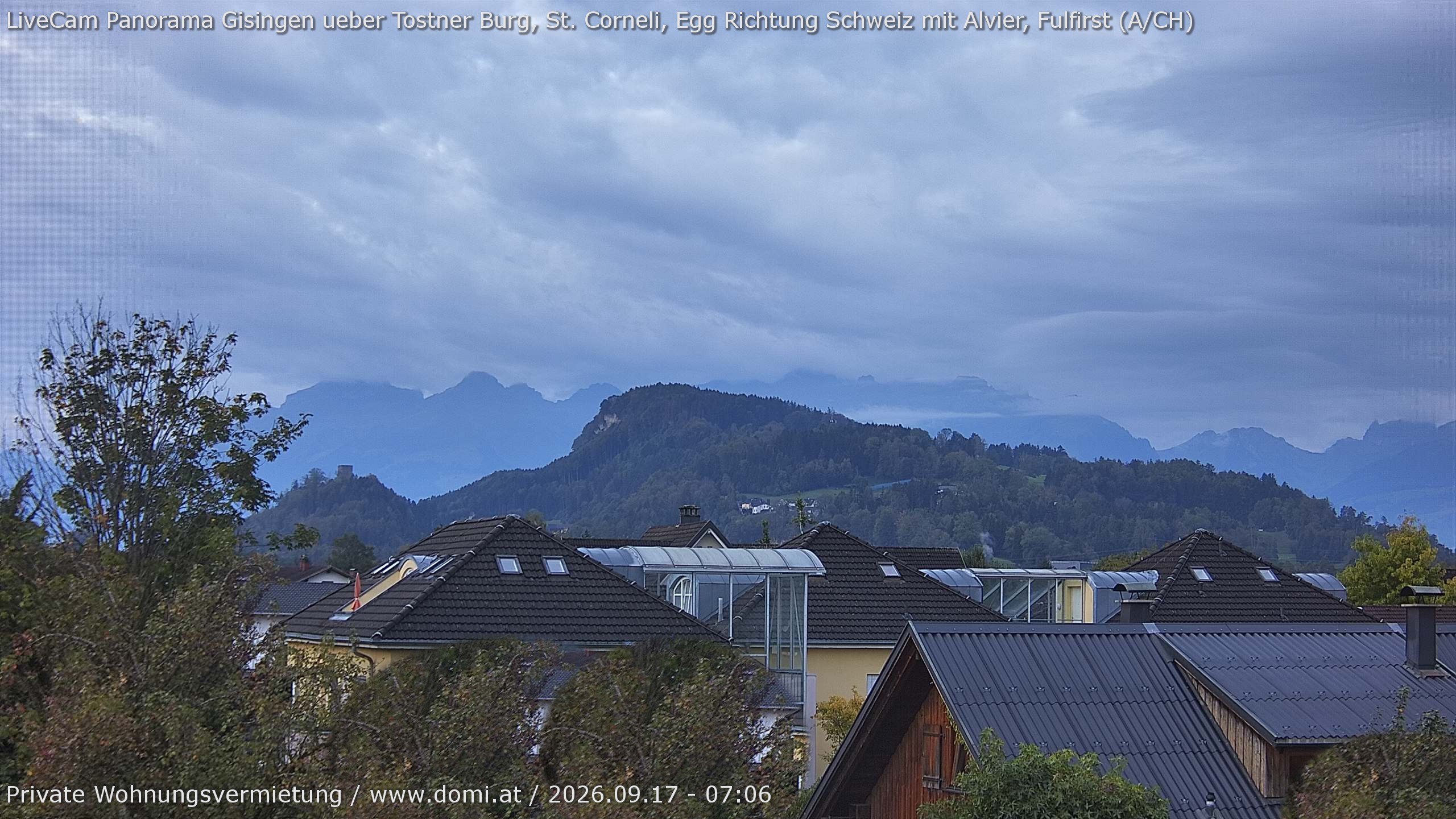 Archiv Foto Webcam Ausblick von Gisingen in Feldkirch auf Alvier und Fulfirst