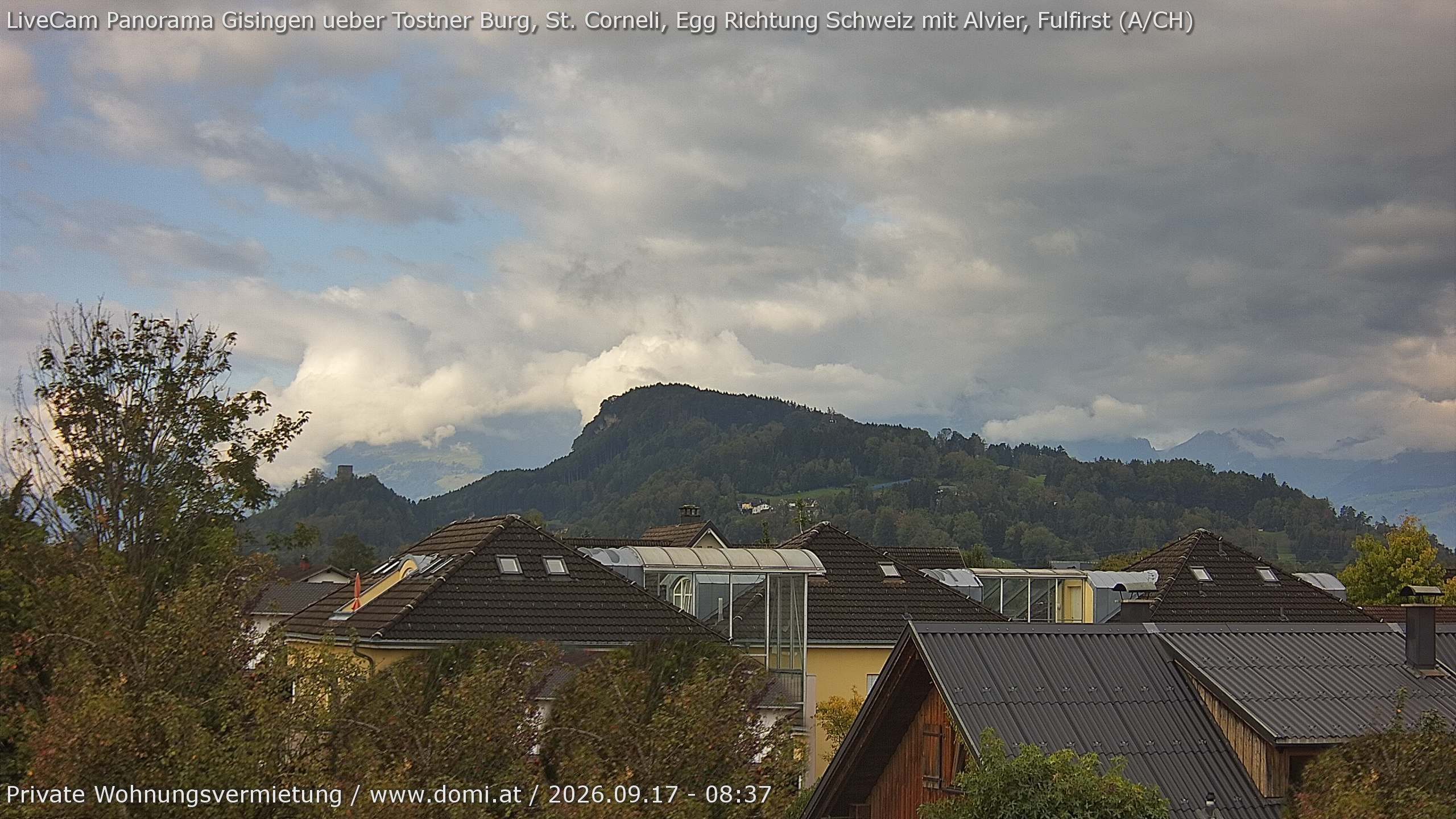Archiv Foto Webcam Ausblick von Gisingen in Feldkirch auf Alvier und Fulfirst