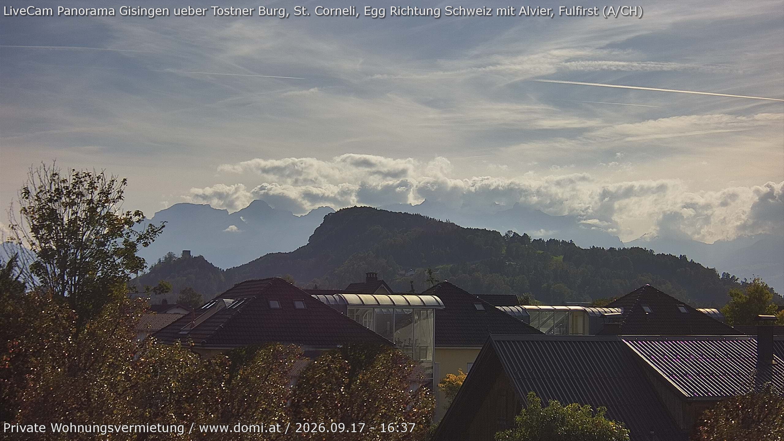Archived image Webcam View of Alvier and Fulfirst from Gisingen in Feldkirch