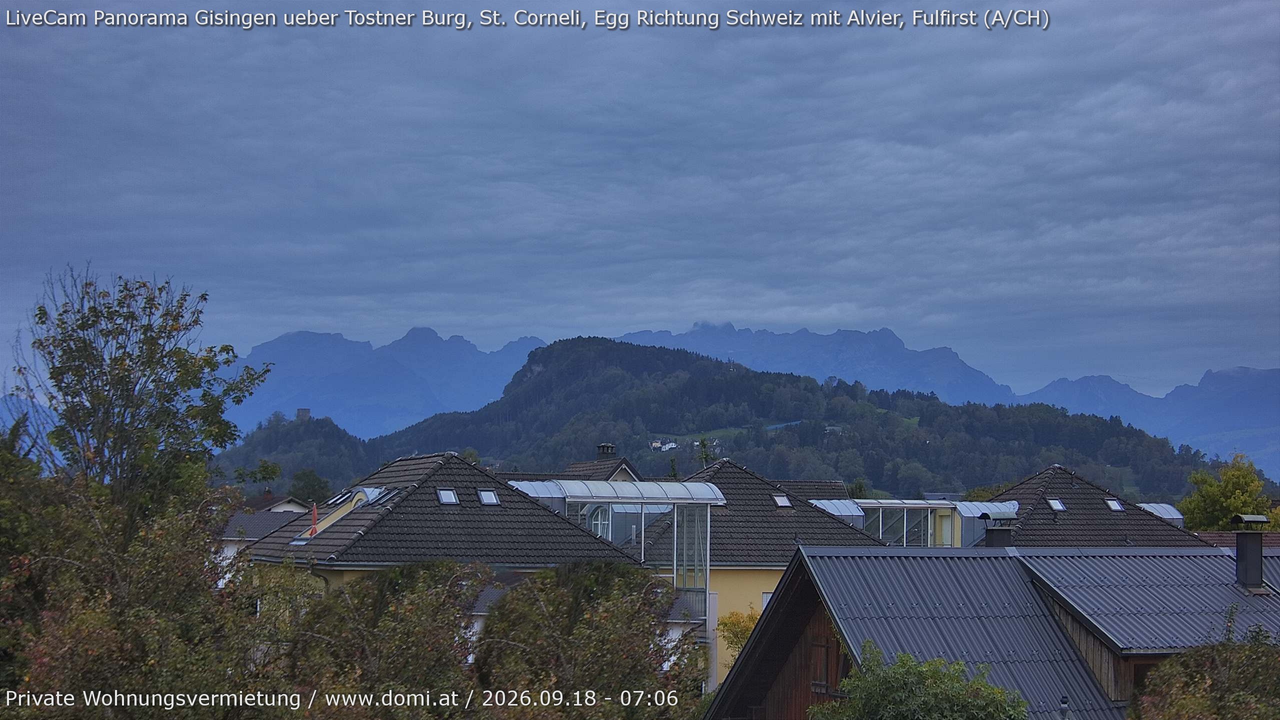 Archiv Foto Webcam Ausblick von Gisingen in Feldkirch auf Alvier und Fulfirst