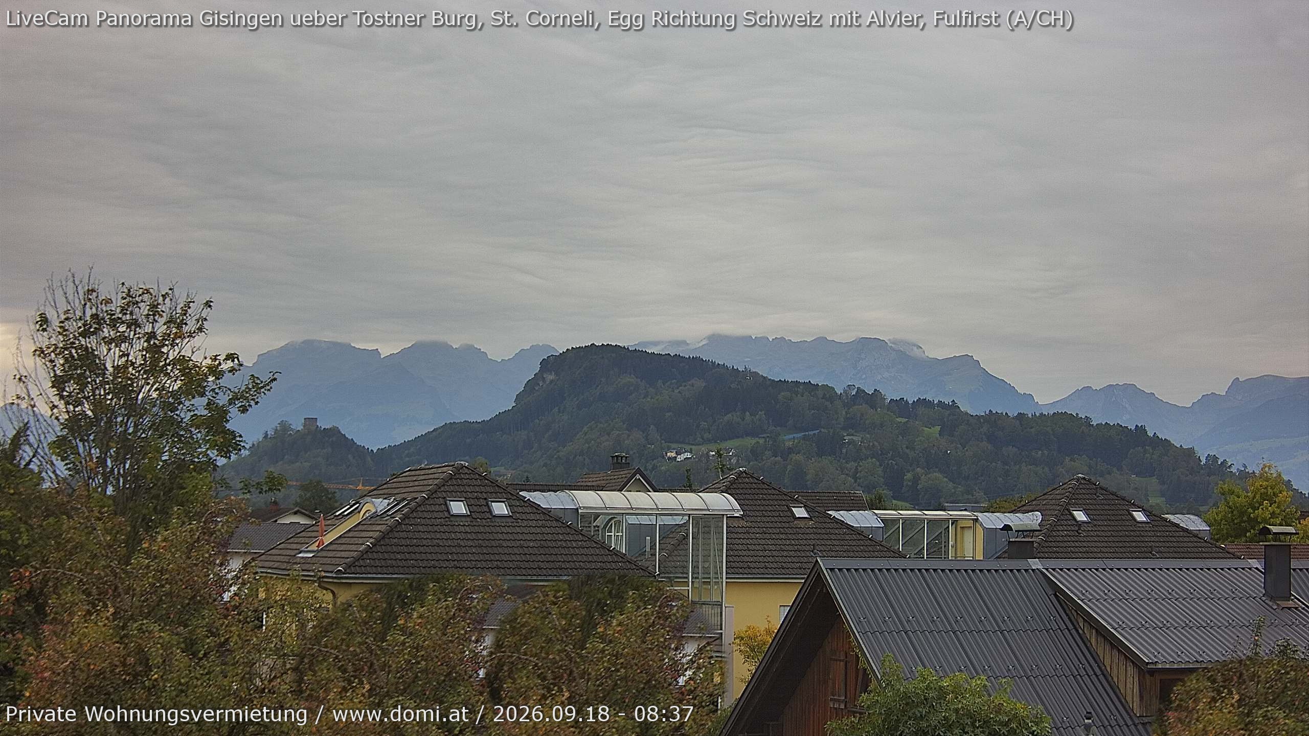 Archiv Foto Webcam Ausblick von Gisingen in Feldkirch auf Alvier und Fulfirst