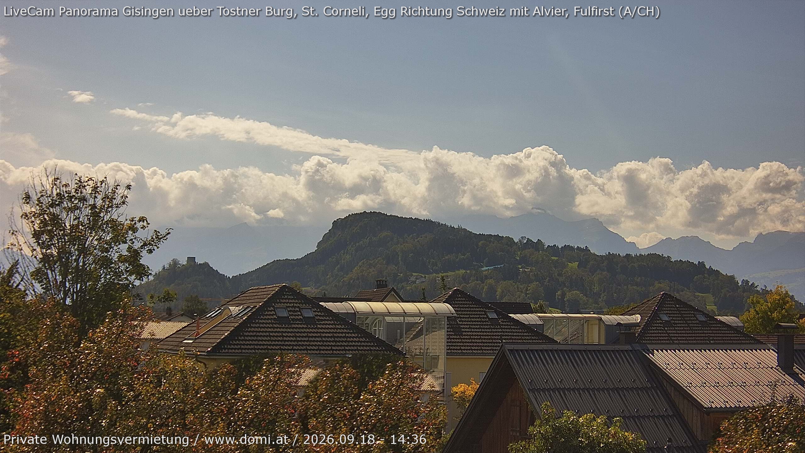 Archiv Foto Webcam Ausblick von Gisingen in Feldkirch auf Alvier und Fulfirst