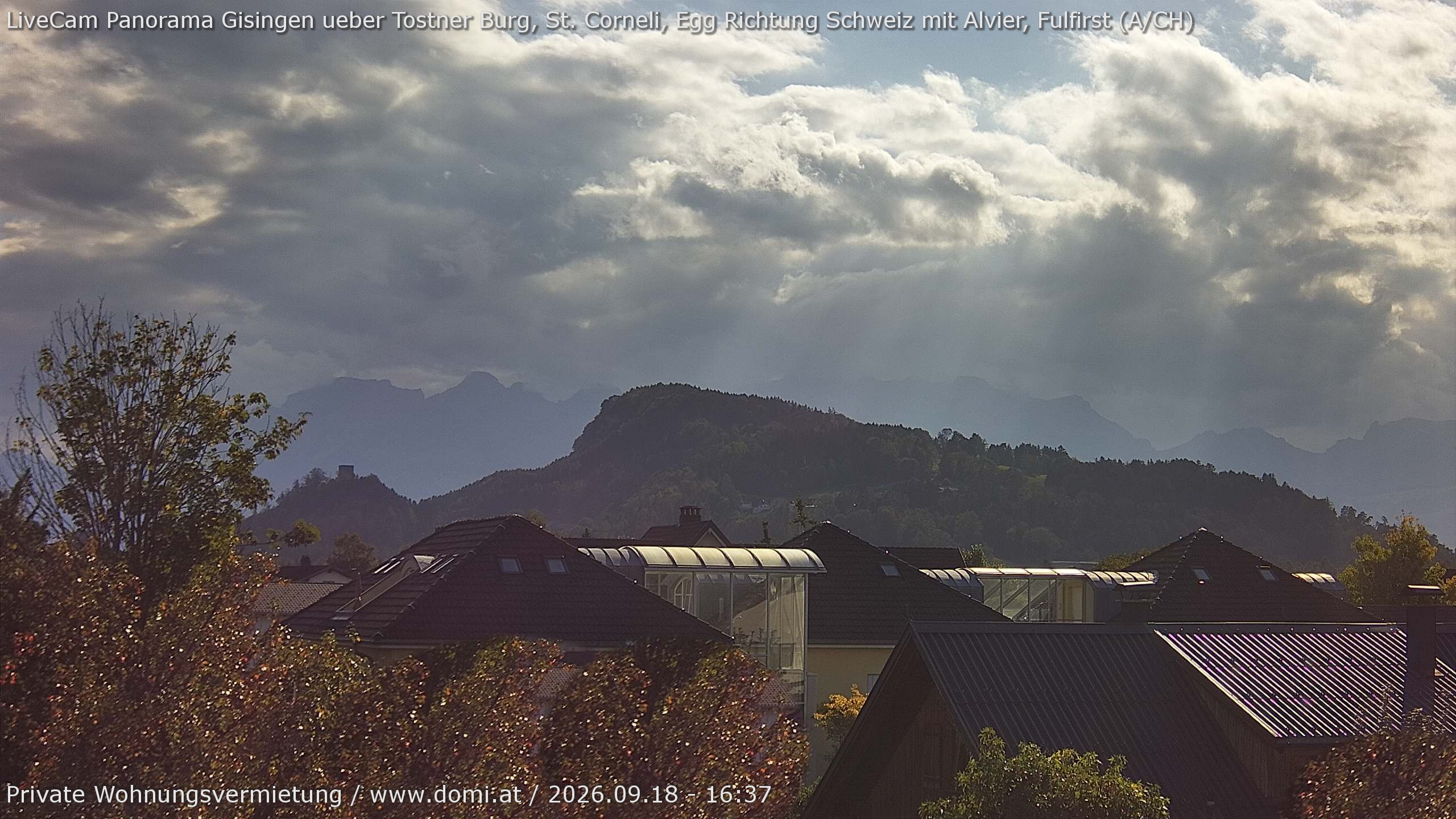 Archiv Foto Webcam Ausblick von Gisingen in Feldkirch auf Alvier und Fulfirst
