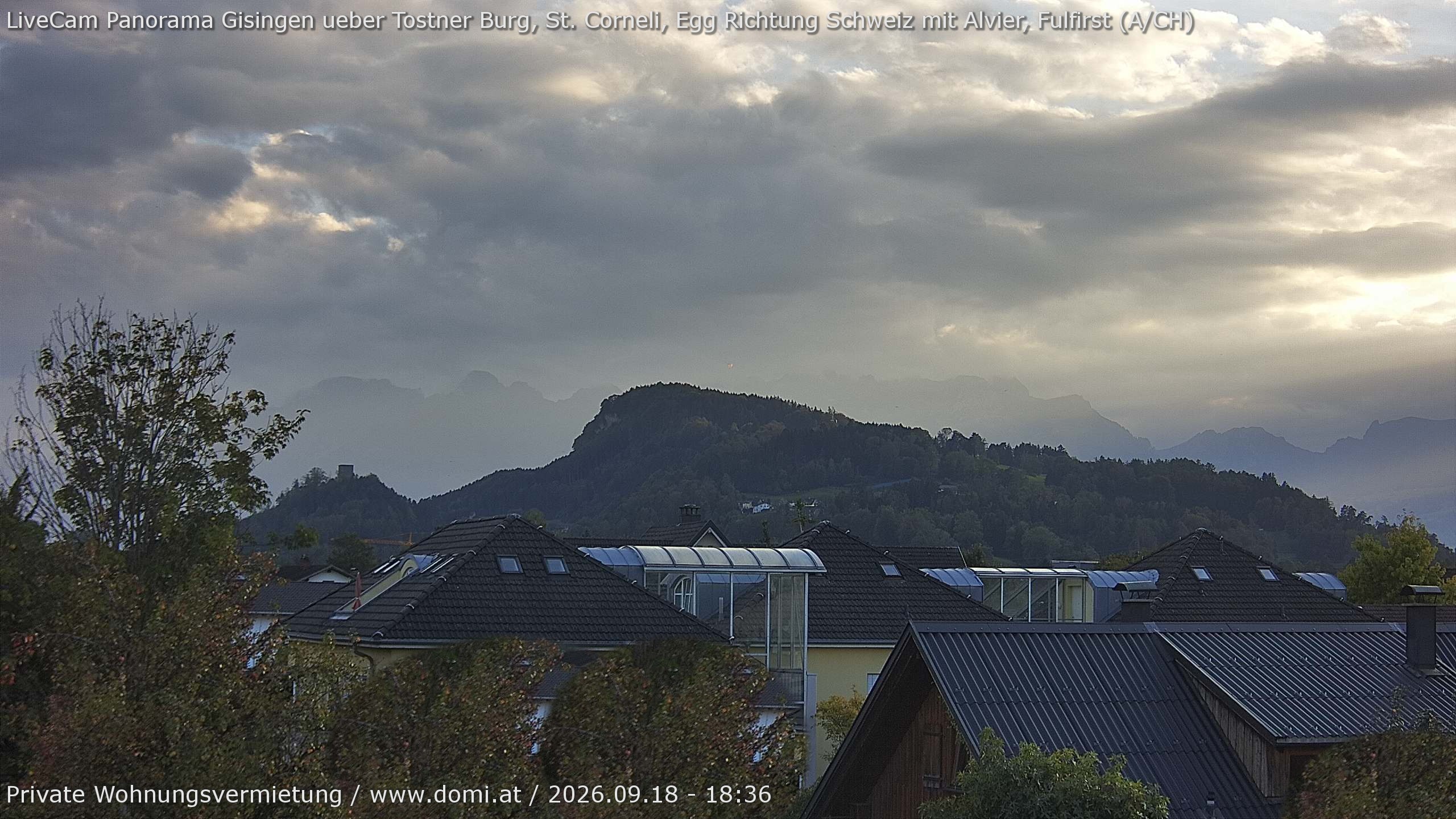 Archiv Foto Webcam Ausblick von Gisingen in Feldkirch auf Alvier und Fulfirst