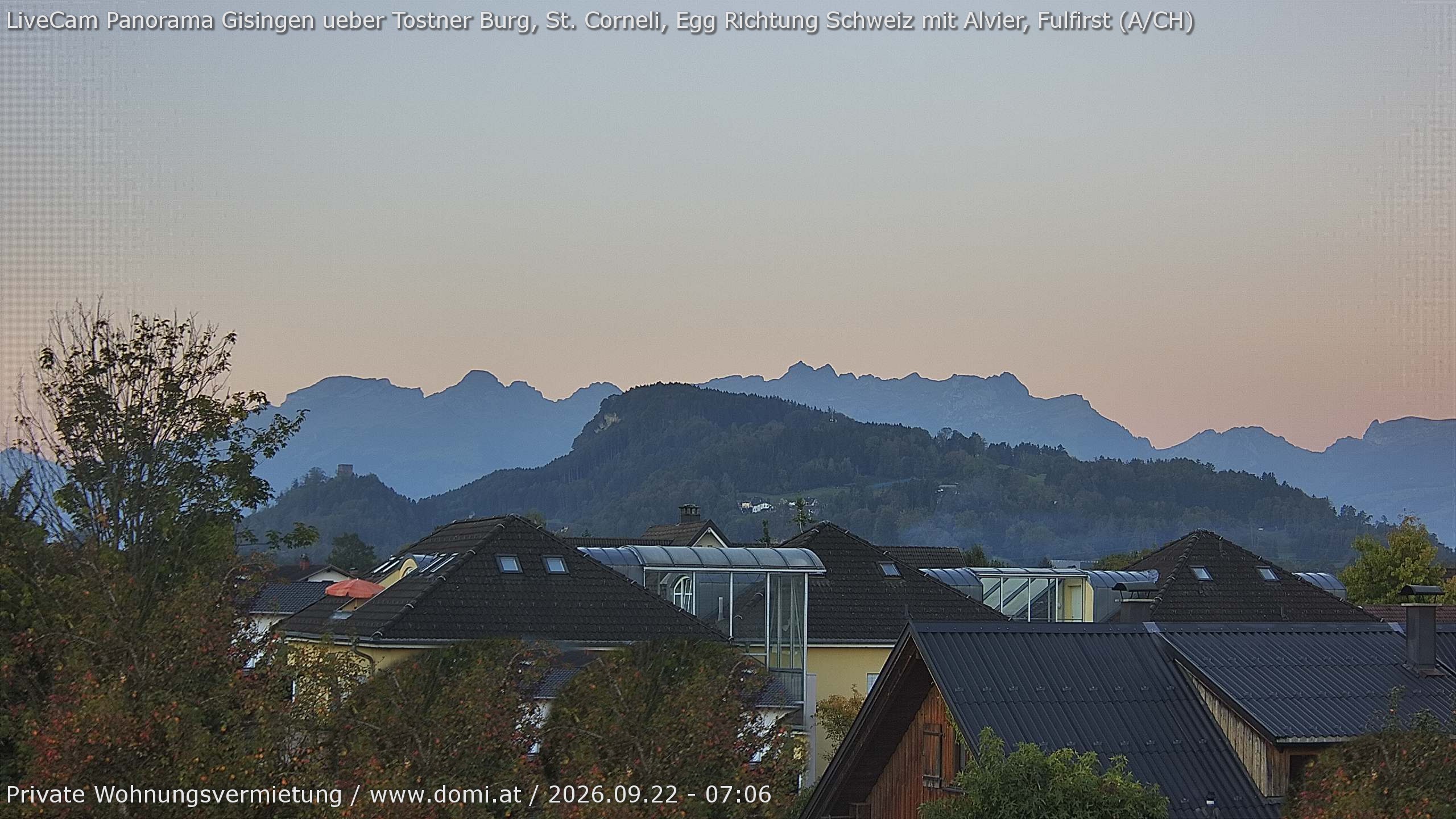 Archiv Foto Webcam Ausblick von Gisingen in Feldkirch auf Alvier und Fulfirst