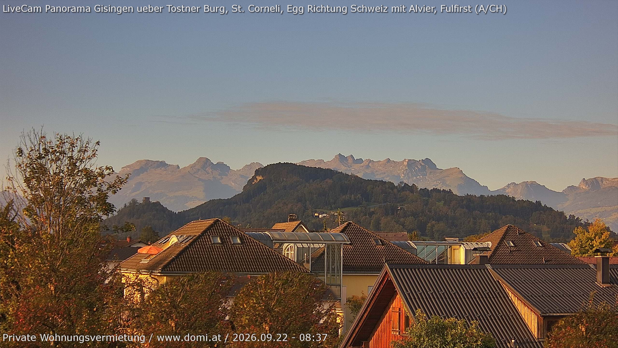 Archiv Foto Webcam Ausblick von Gisingen in Feldkirch auf Alvier und Fulfirst