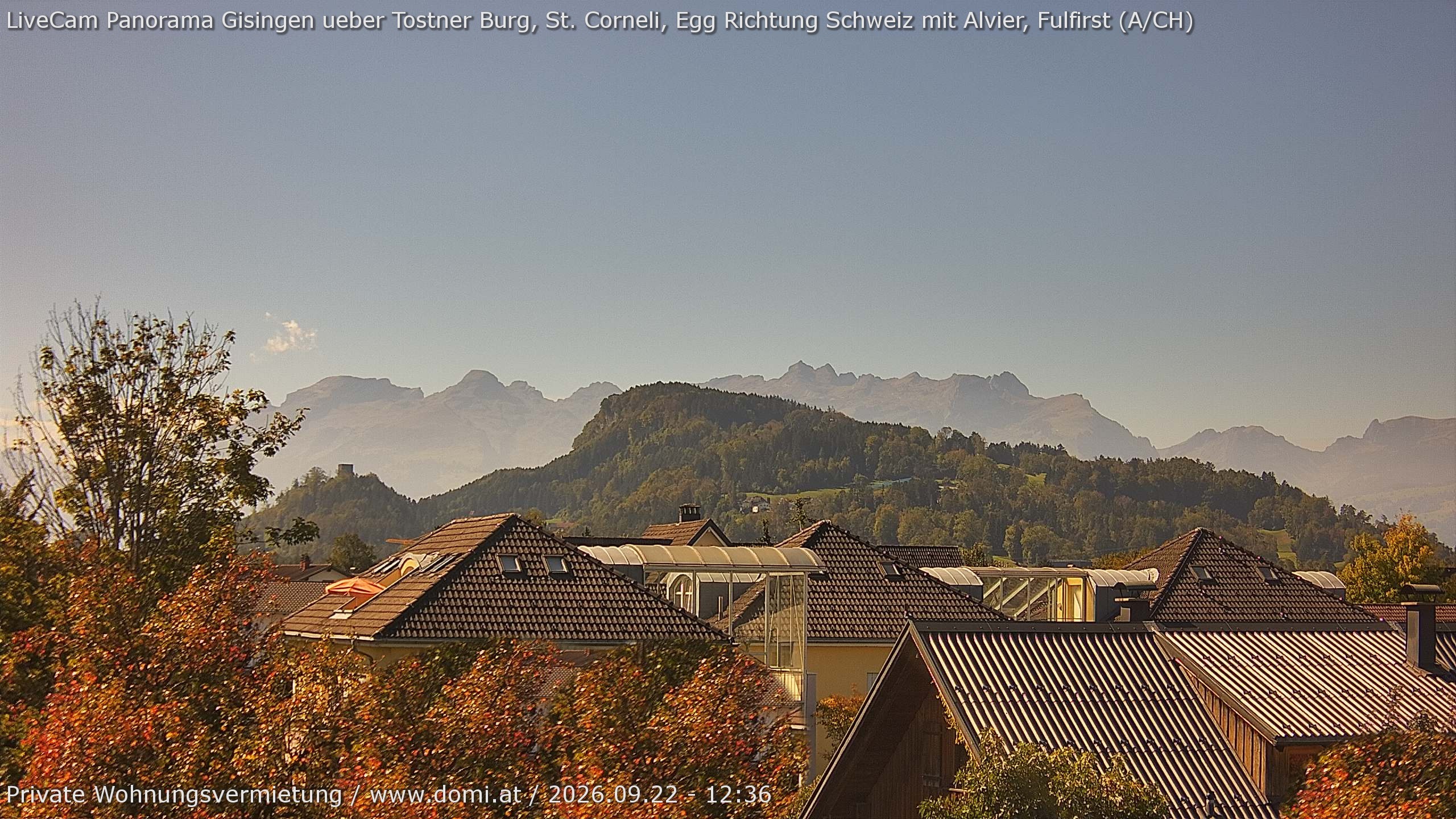 Archiv Foto Webcam Ausblick von Gisingen in Feldkirch auf Alvier und Fulfirst