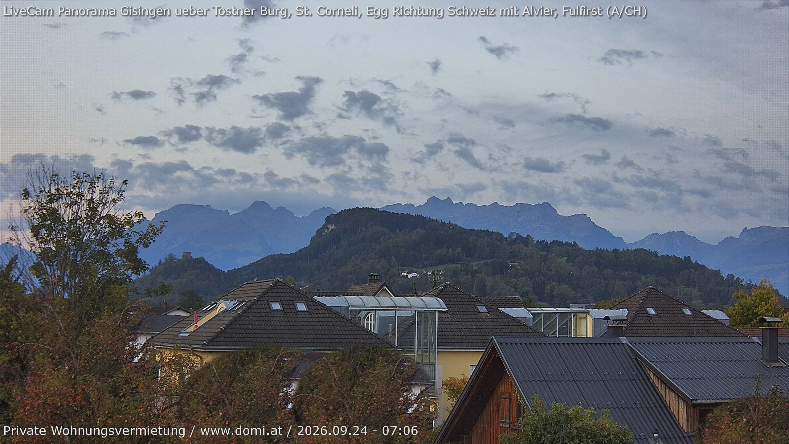 Archiv Foto Webcam Ausblick von Gisingen in Feldkirch auf Alvier und Fulfirst