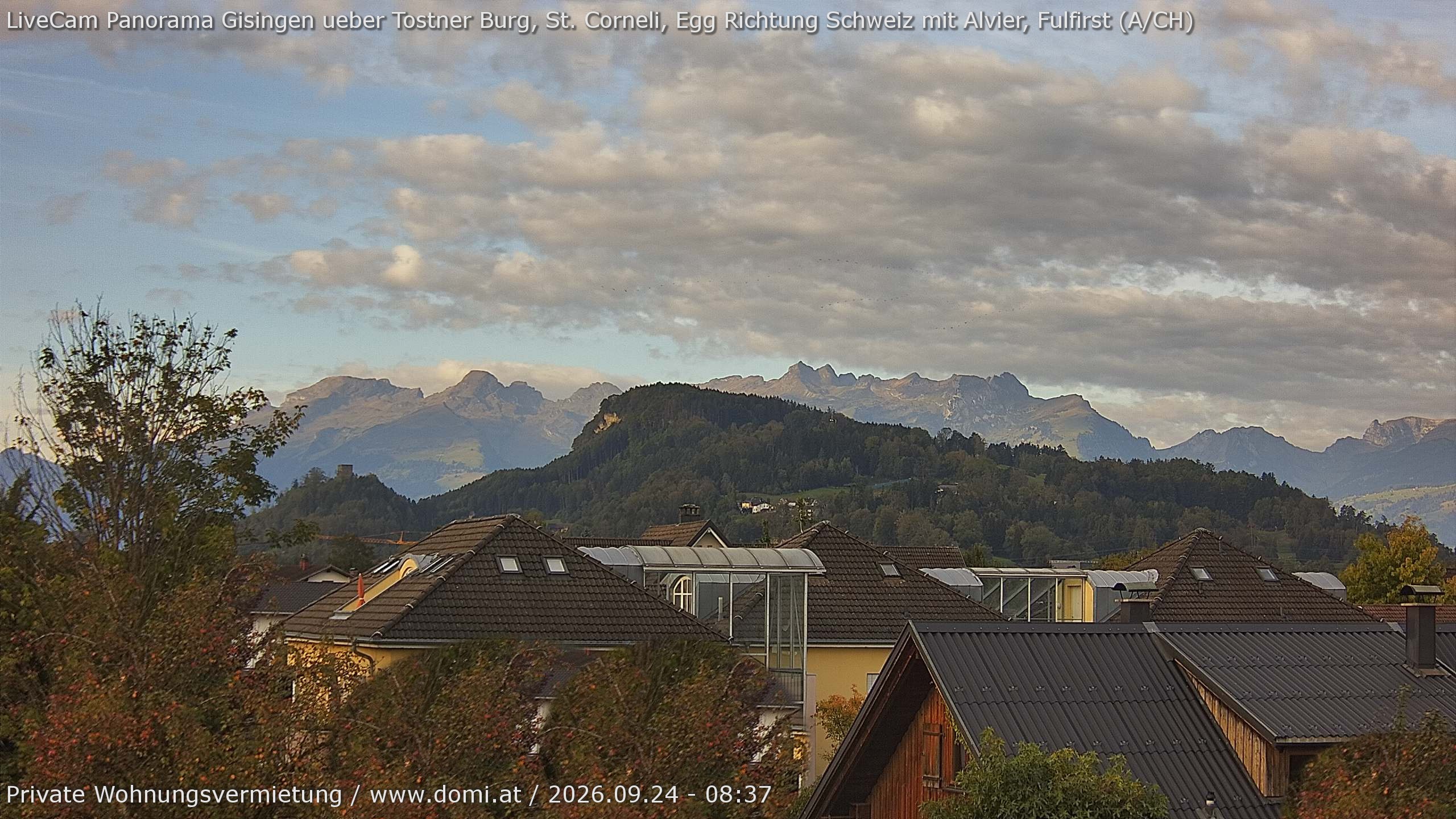 Archiv Foto Webcam Ausblick von Gisingen in Feldkirch auf Alvier und Fulfirst