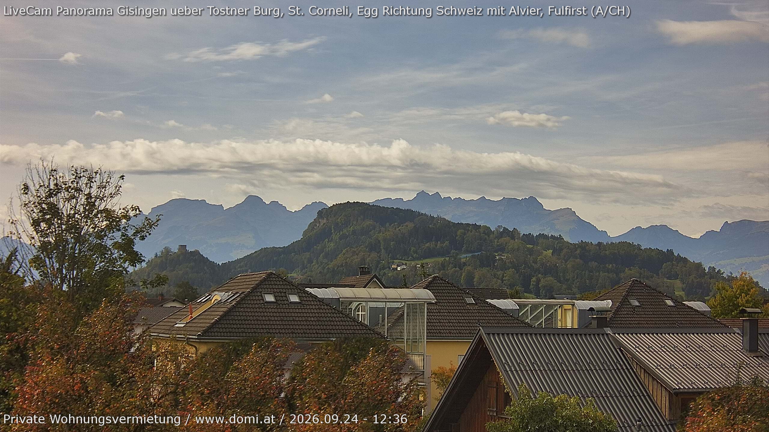 Archiv Foto Webcam Ausblick von Gisingen in Feldkirch auf Alvier und Fulfirst