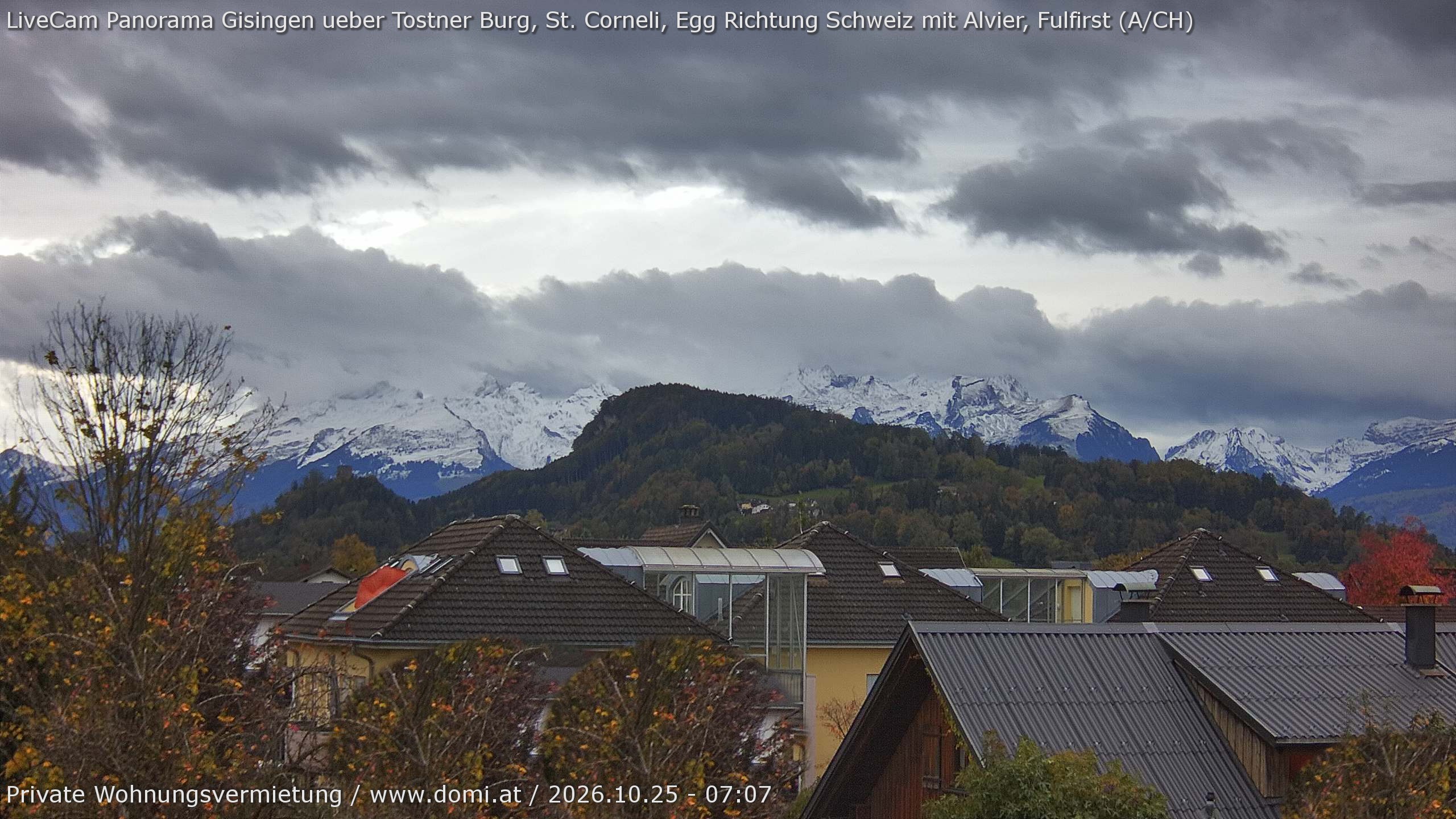 Archiv Foto Webcam Ausblick von Gisingen in Feldkirch auf Alvier und Fulfirst