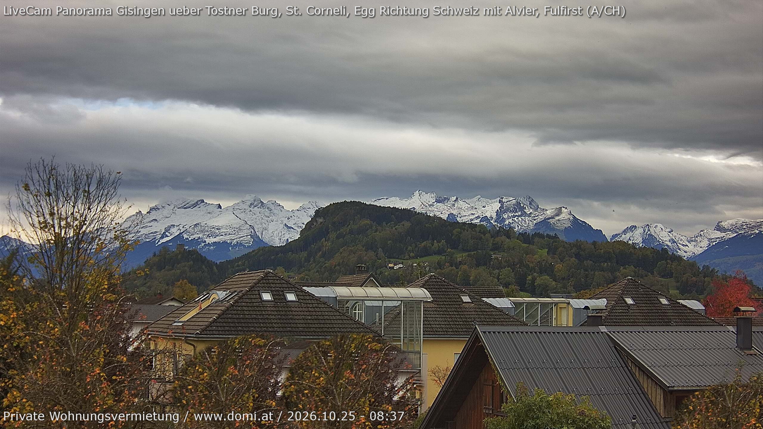 Archiv Foto Webcam Ausblick von Gisingen in Feldkirch auf Alvier und Fulfirst