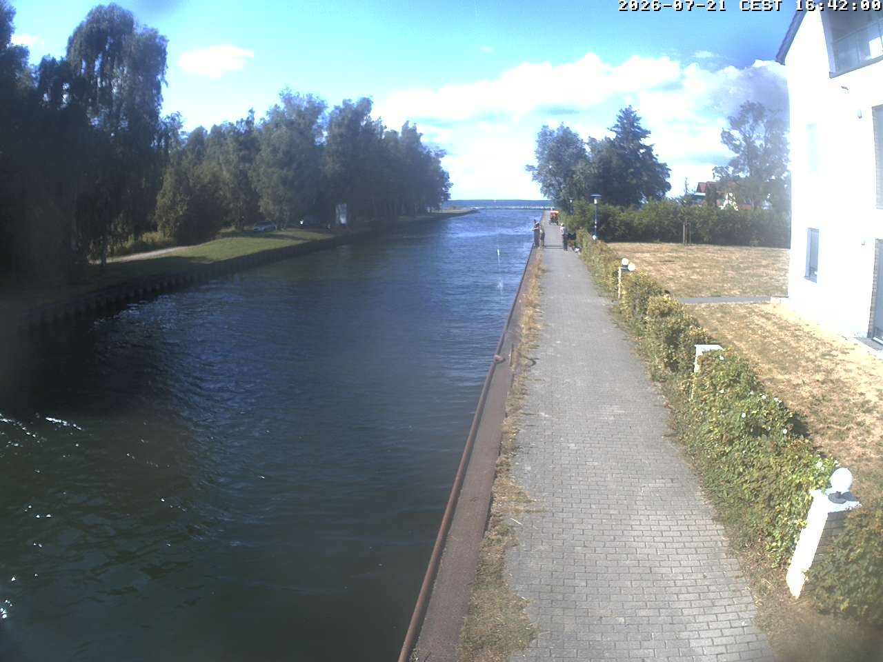 Archiv Foto Webcam Hafendorf Müritz: Kanal vom Claassee zur Müritz