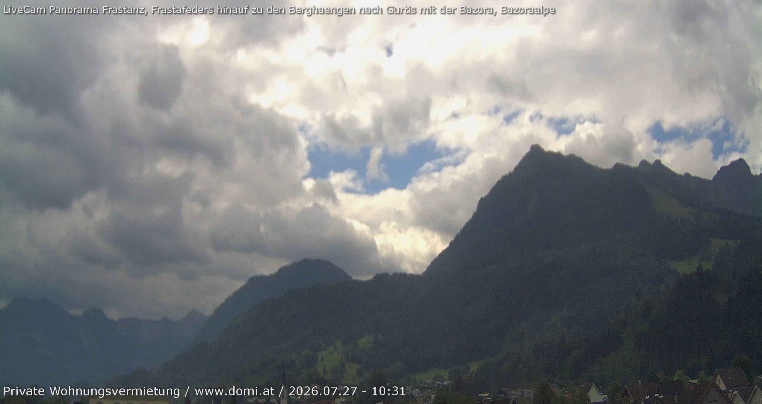 Archived image Webcam View of the Bazora in Gurtis from Frastanz