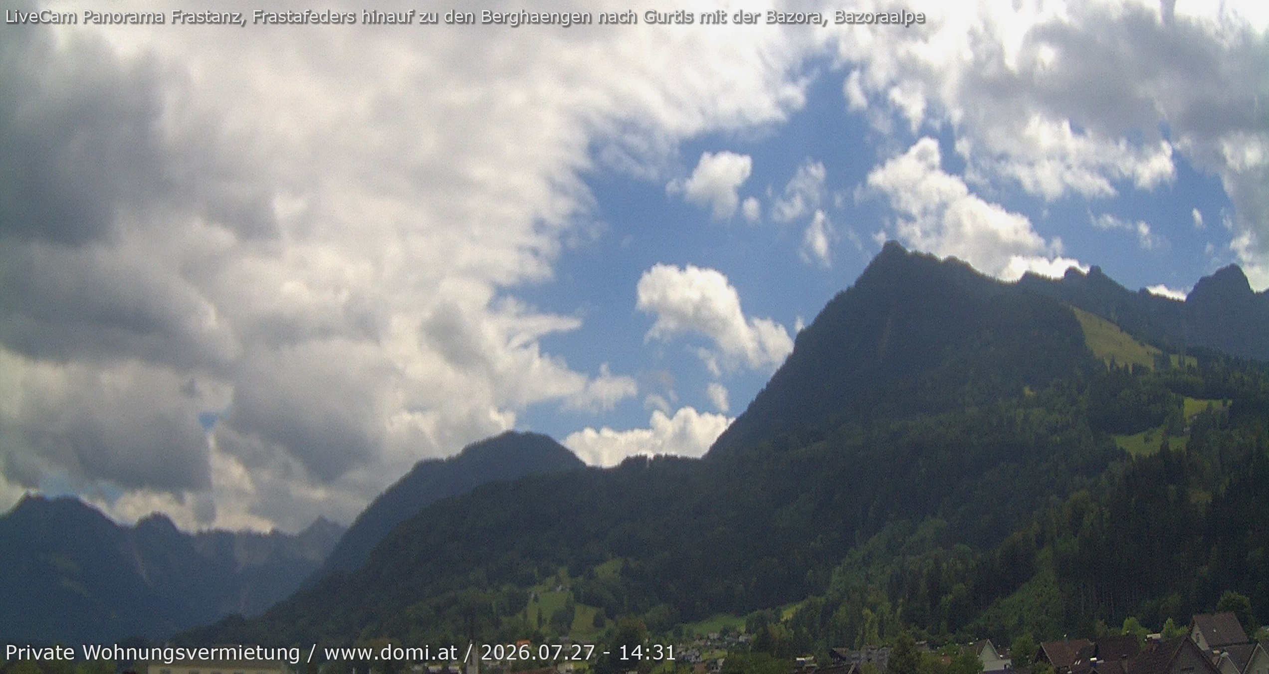 Archived image Webcam View of the Bazora in Gurtis from Frastanz