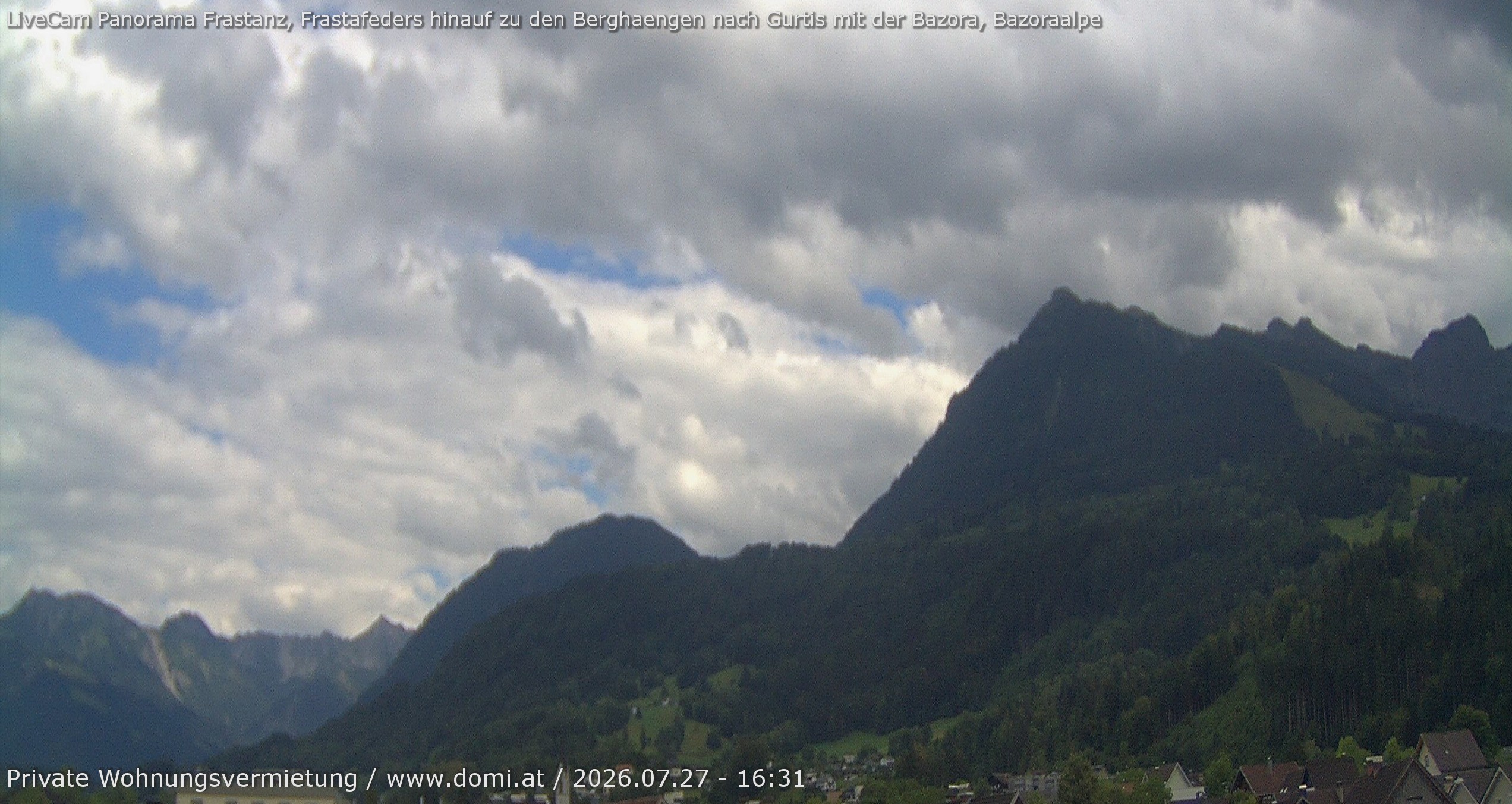 Archived image Webcam View of the Bazora in Gurtis from Frastanz