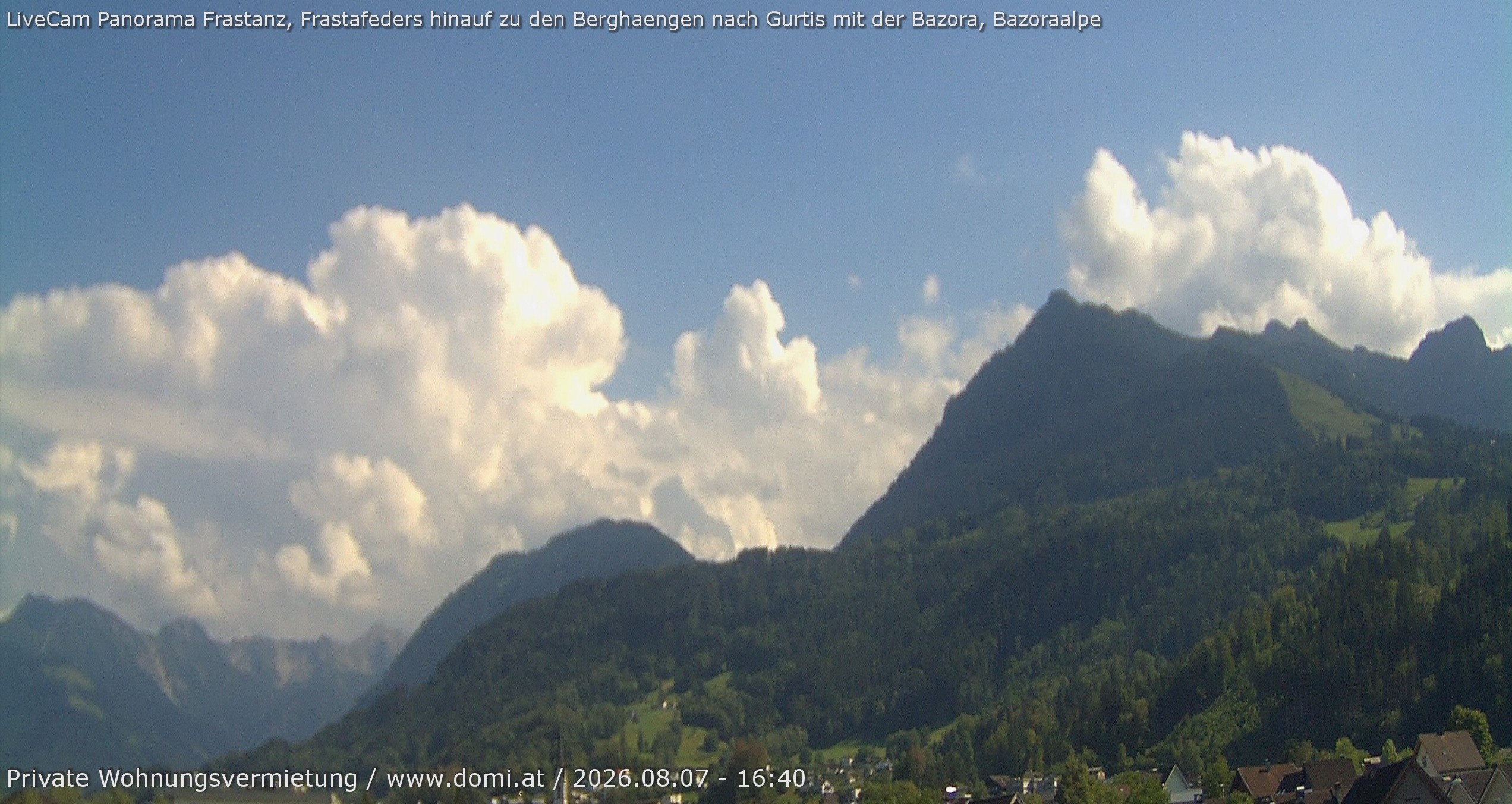 Archiv Foto Webcam Ausblick von Frastanz aus auf die Bazora in Gurtis