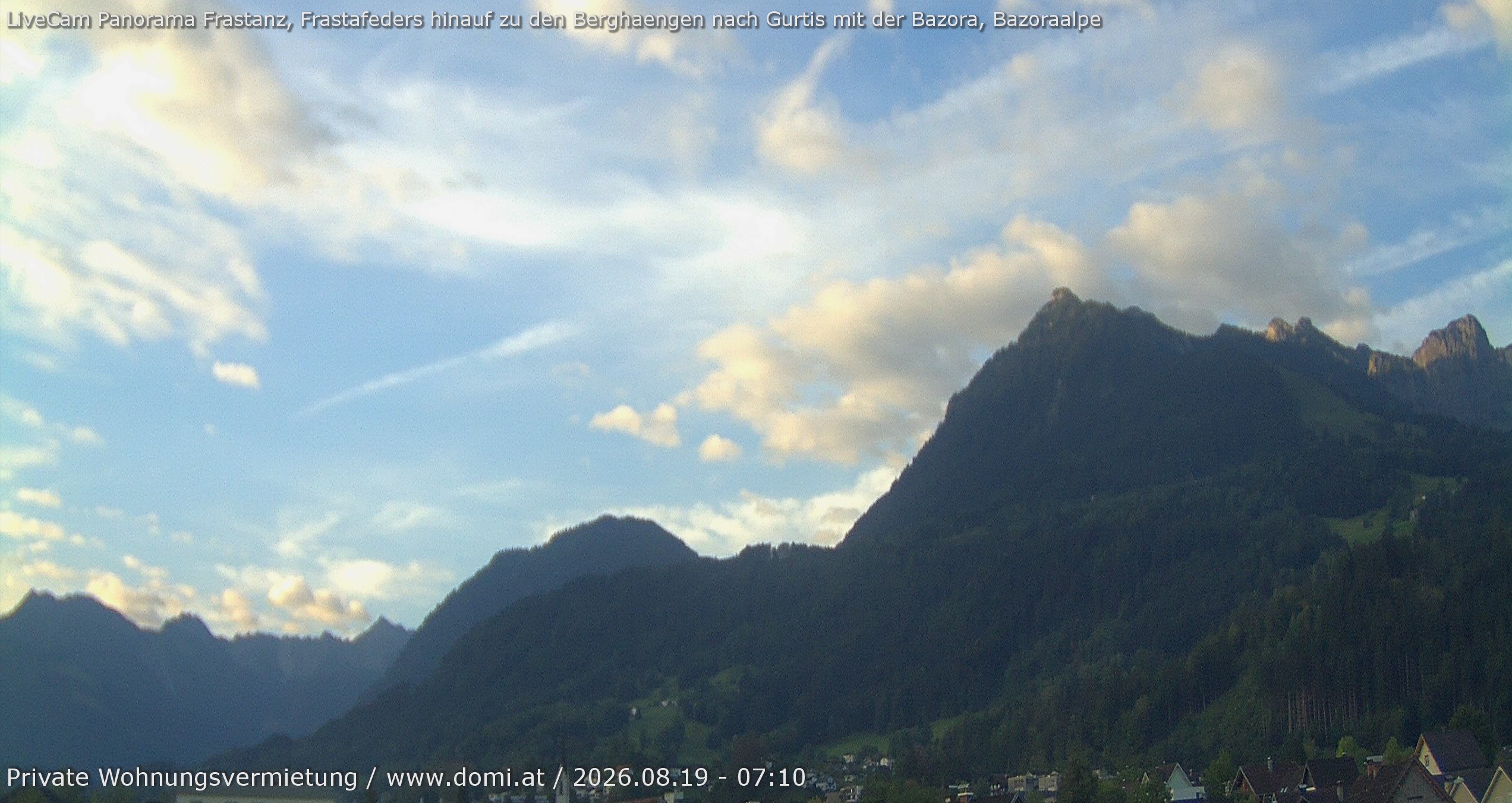 Archiv Foto Webcam Ausblick von Frastanz aus auf die Bazora in Gurtis
