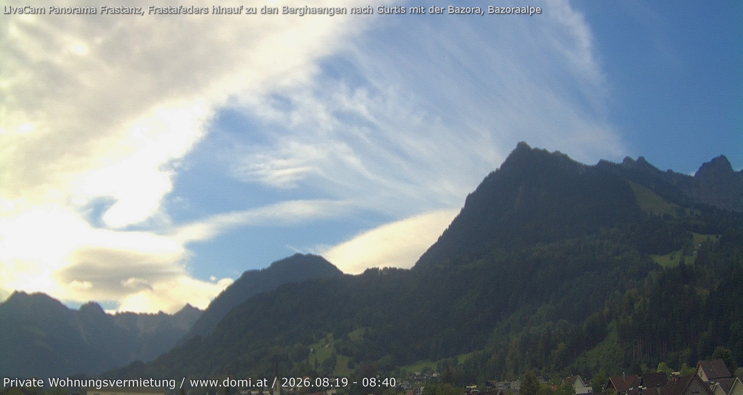 Archiv Foto Webcam Ausblick von Frastanz aus auf die Bazora in Gurtis