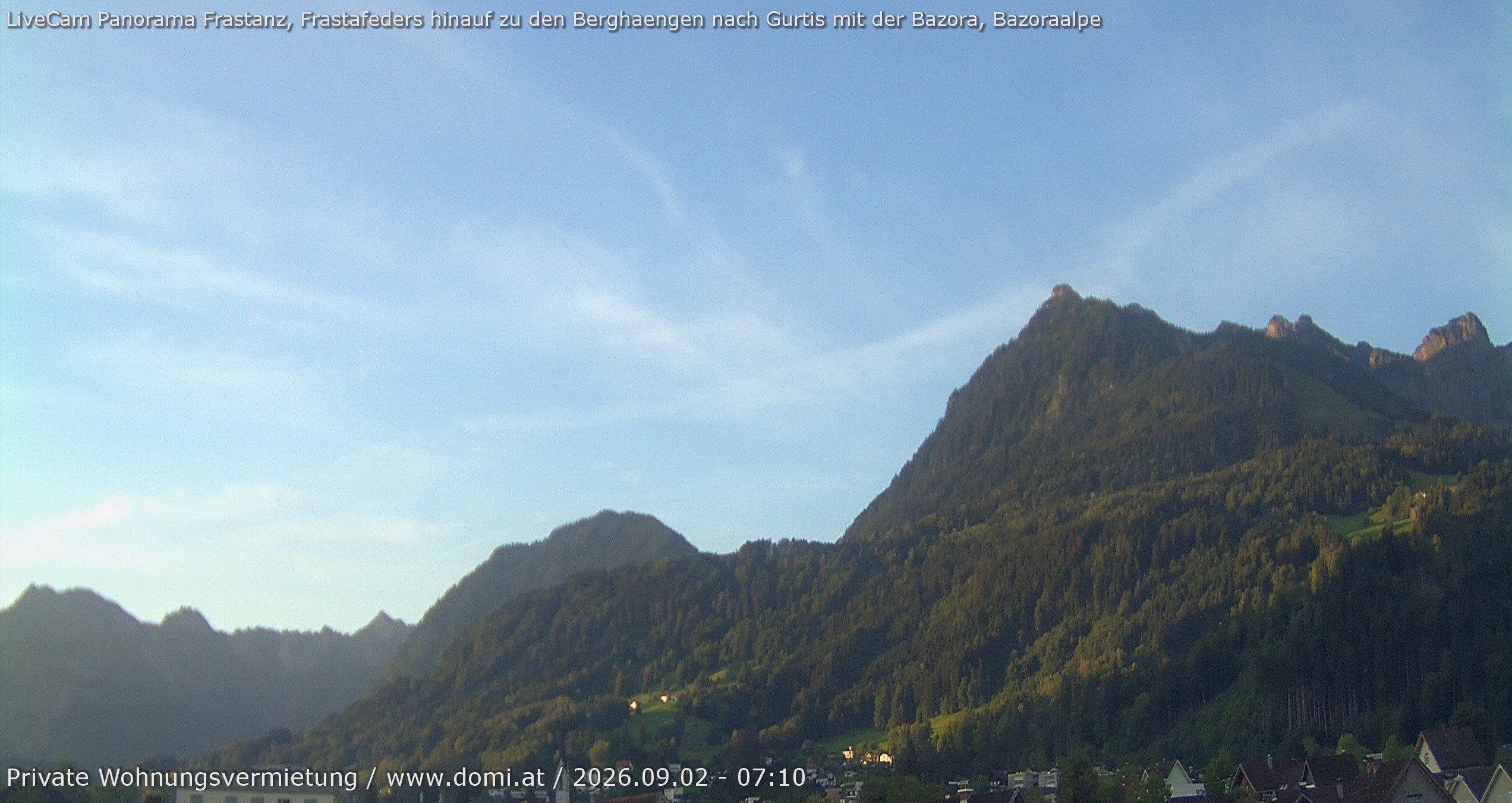 Archiv Foto Webcam Ausblick von Frastanz aus auf die Bazora in Gurtis