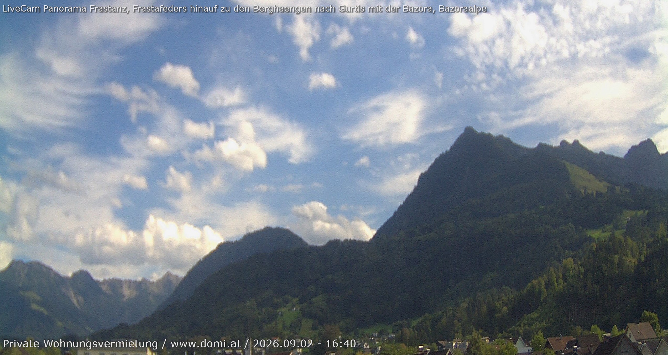 Archiv Foto Webcam Ausblick von Frastanz aus auf die Bazora in Gurtis