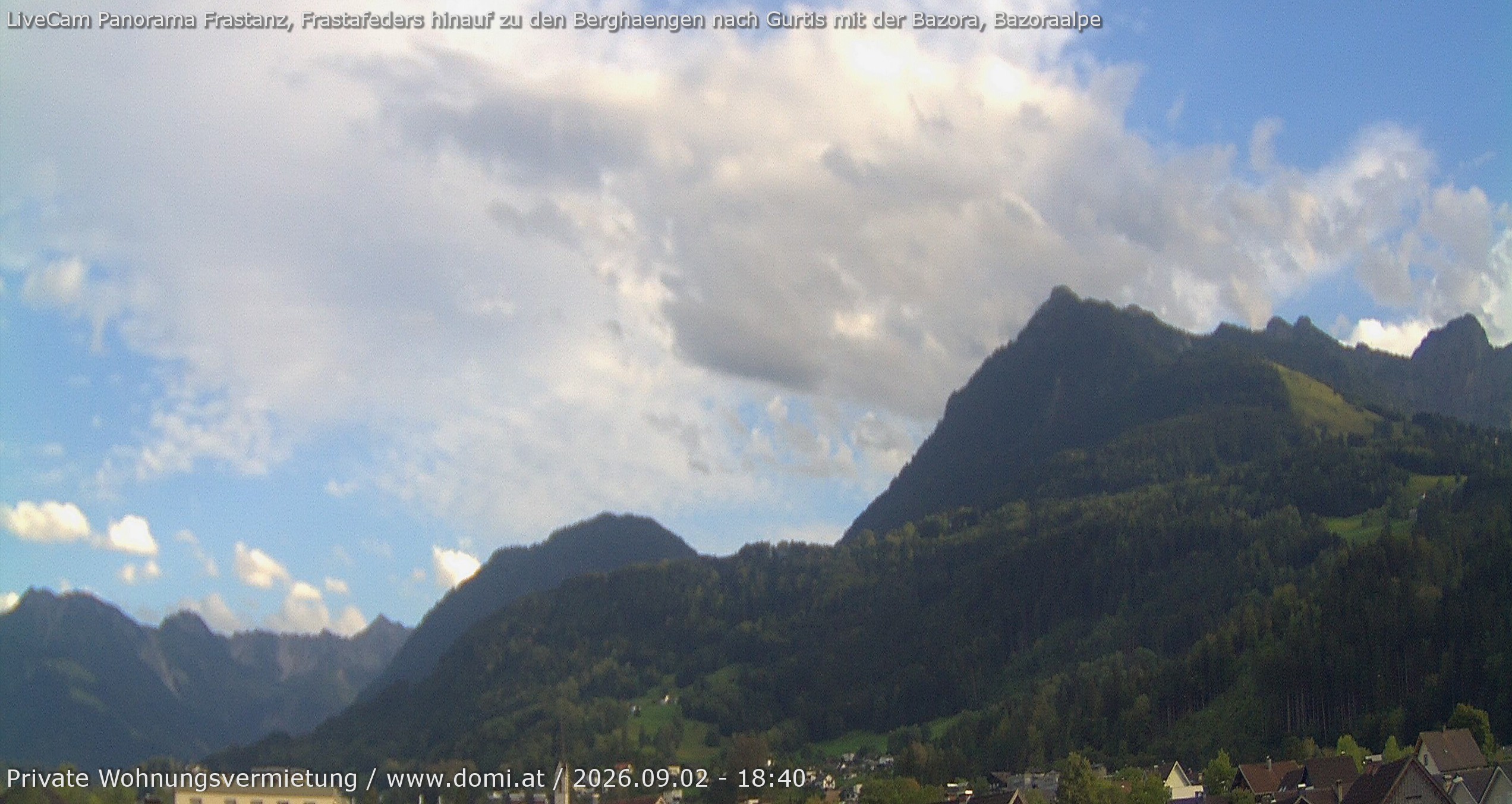 Archiv Foto Webcam Ausblick von Frastanz aus auf die Bazora in Gurtis