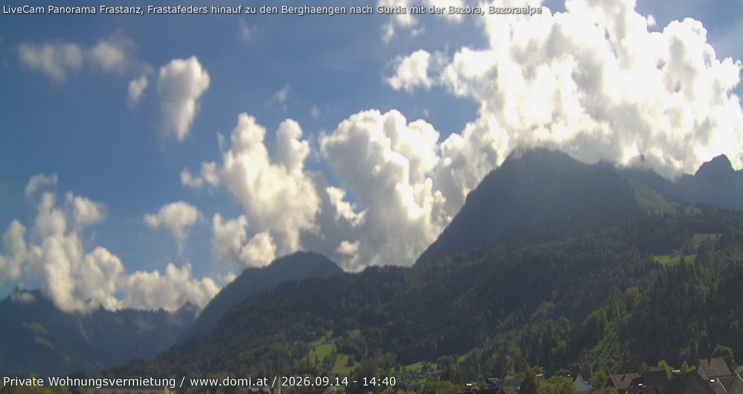 Archiv Foto Webcam Ausblick von Frastanz aus auf die Bazora in Gurtis