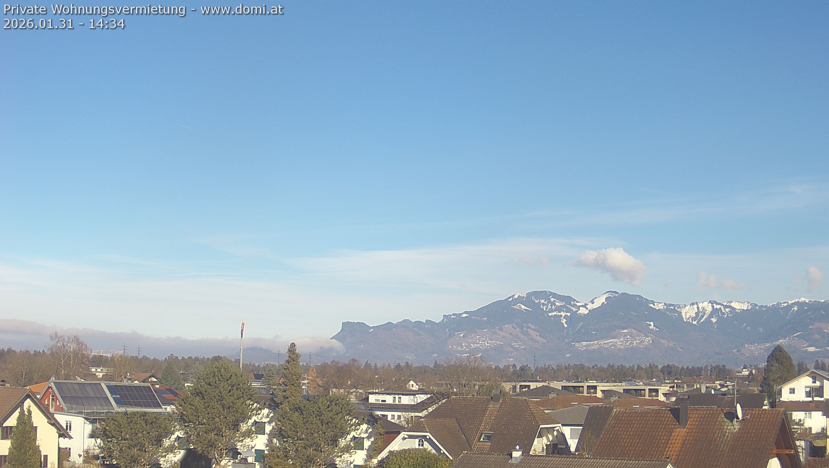 Archiv Foto Webcam Ausblick von Feldkirch über das Rheintal auf die Hohe Kugel