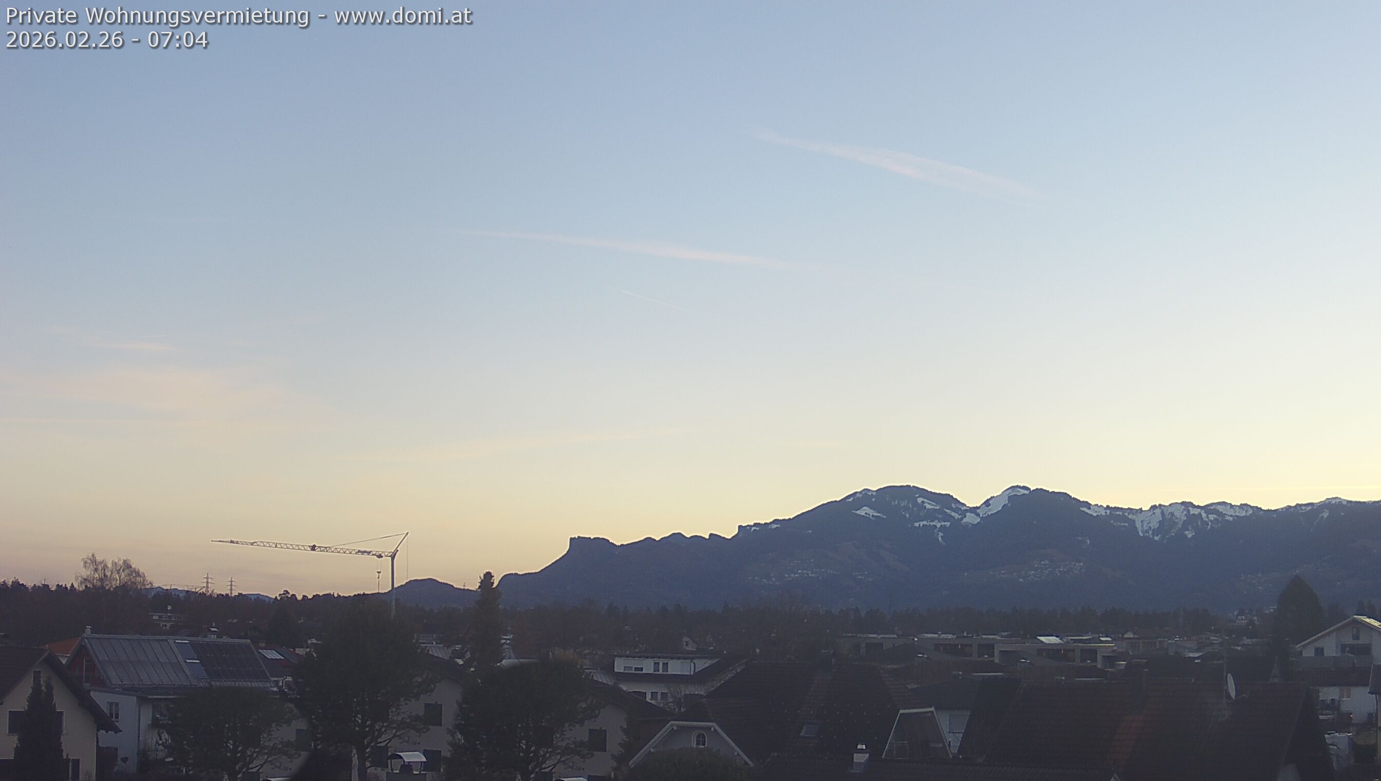 Archived image Webcam View from Feldkirch over the Rhine Valley to the Hohe Kugel