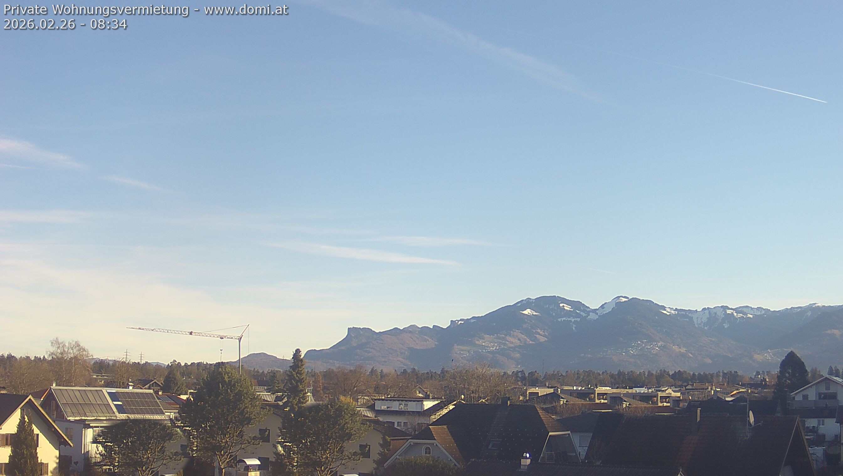 Archived image Webcam View from Feldkirch over the Rhine Valley to the Hohe Kugel