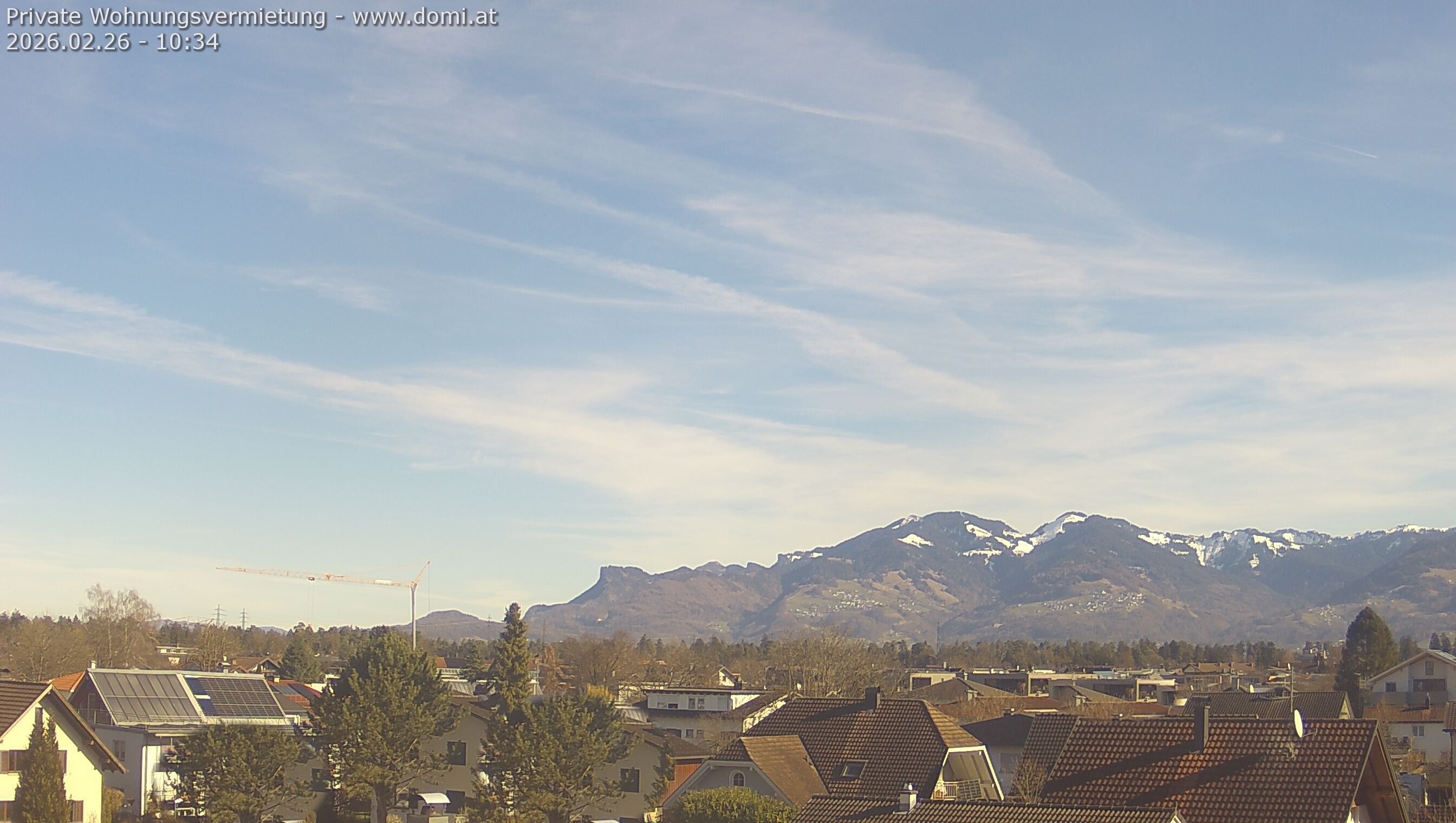 Archived image Webcam View from Feldkirch over the Rhine Valley to the Hohe Kugel