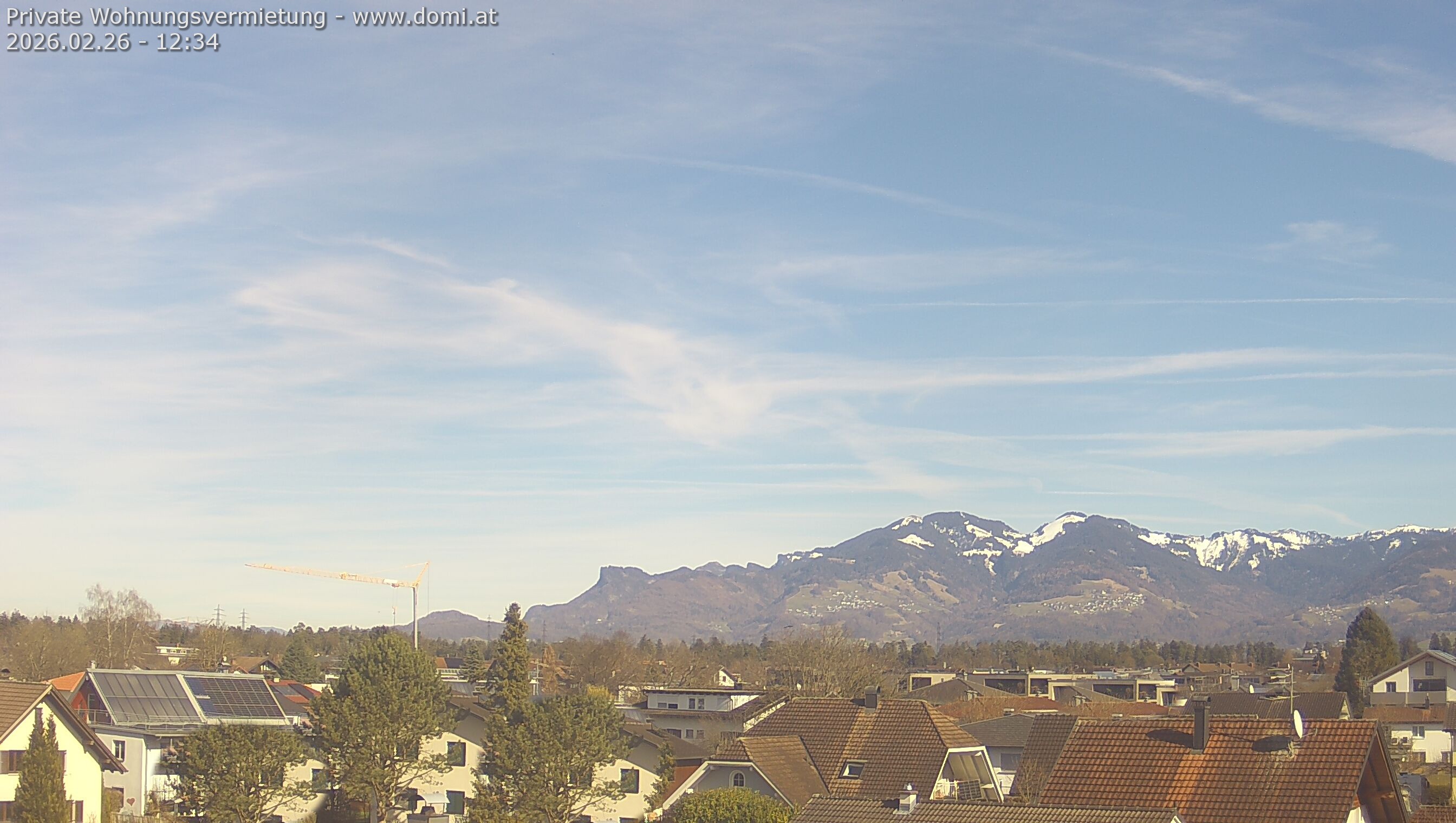 Archived image Webcam View from Feldkirch over the Rhine Valley to the Hohe Kugel