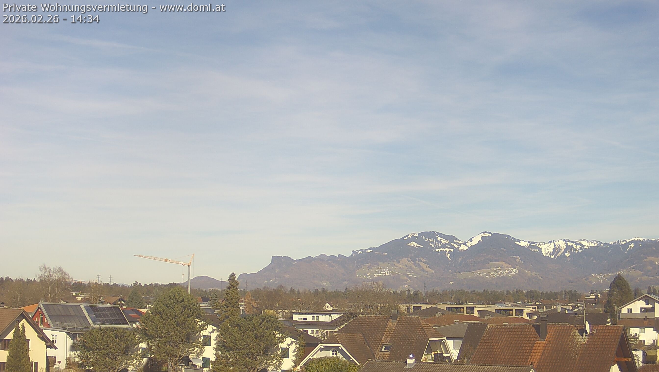 Archived image Webcam View from Feldkirch over the Rhine Valley to the Hohe Kugel