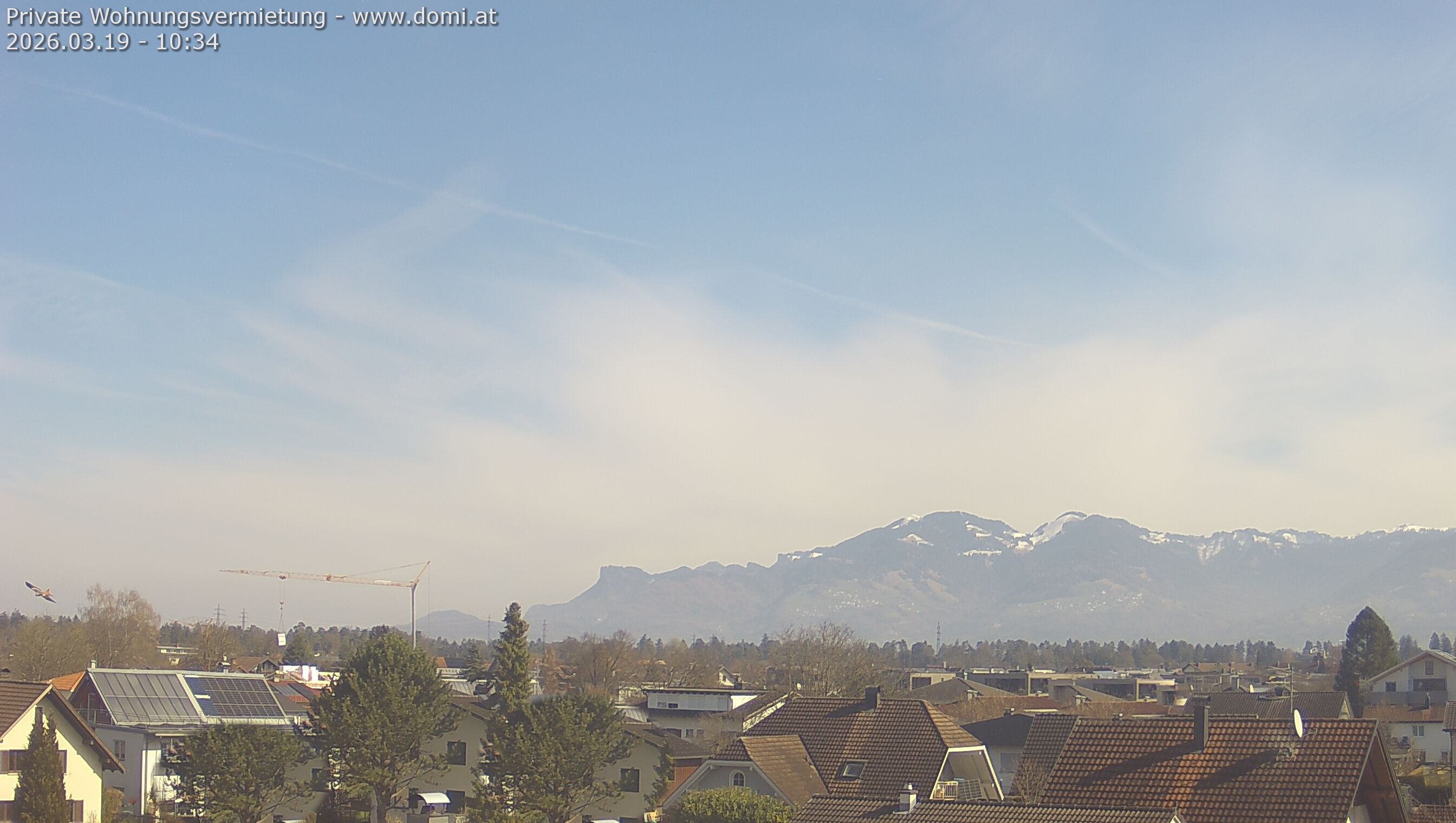 Archiv Foto Webcam Ausblick von Feldkirch über das Rheintal auf die Hohe Kugel