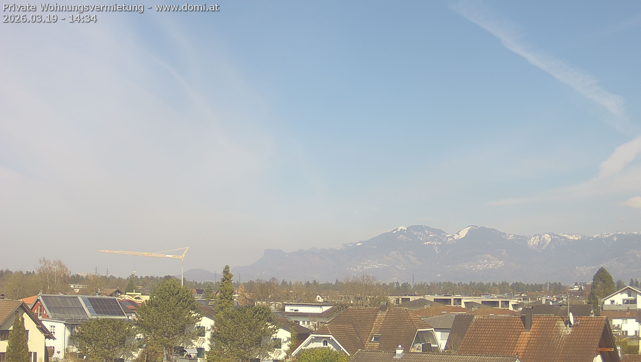 Archived image Webcam View from Feldkirch over the Rhine Valley to the Hohe Kugel