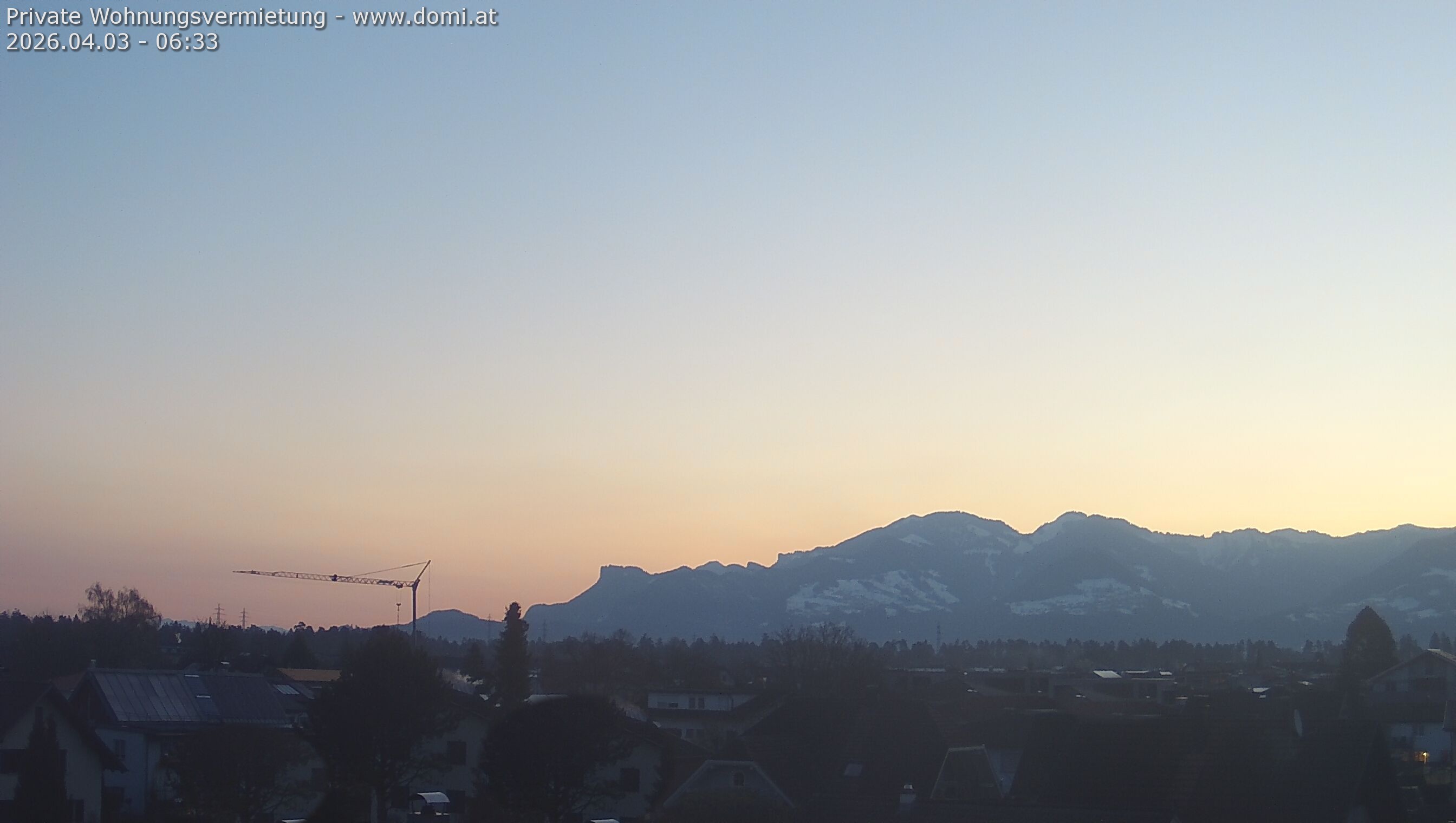 Archived image Webcam View from Feldkirch over the Rhine Valley to the Hohe Kugel