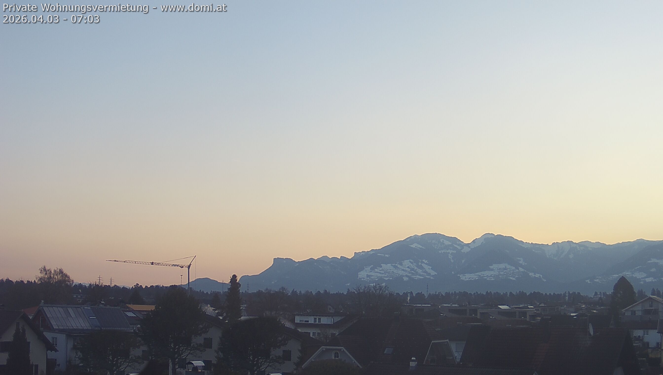 Archived image Webcam View from Feldkirch over the Rhine Valley to the Hohe Kugel