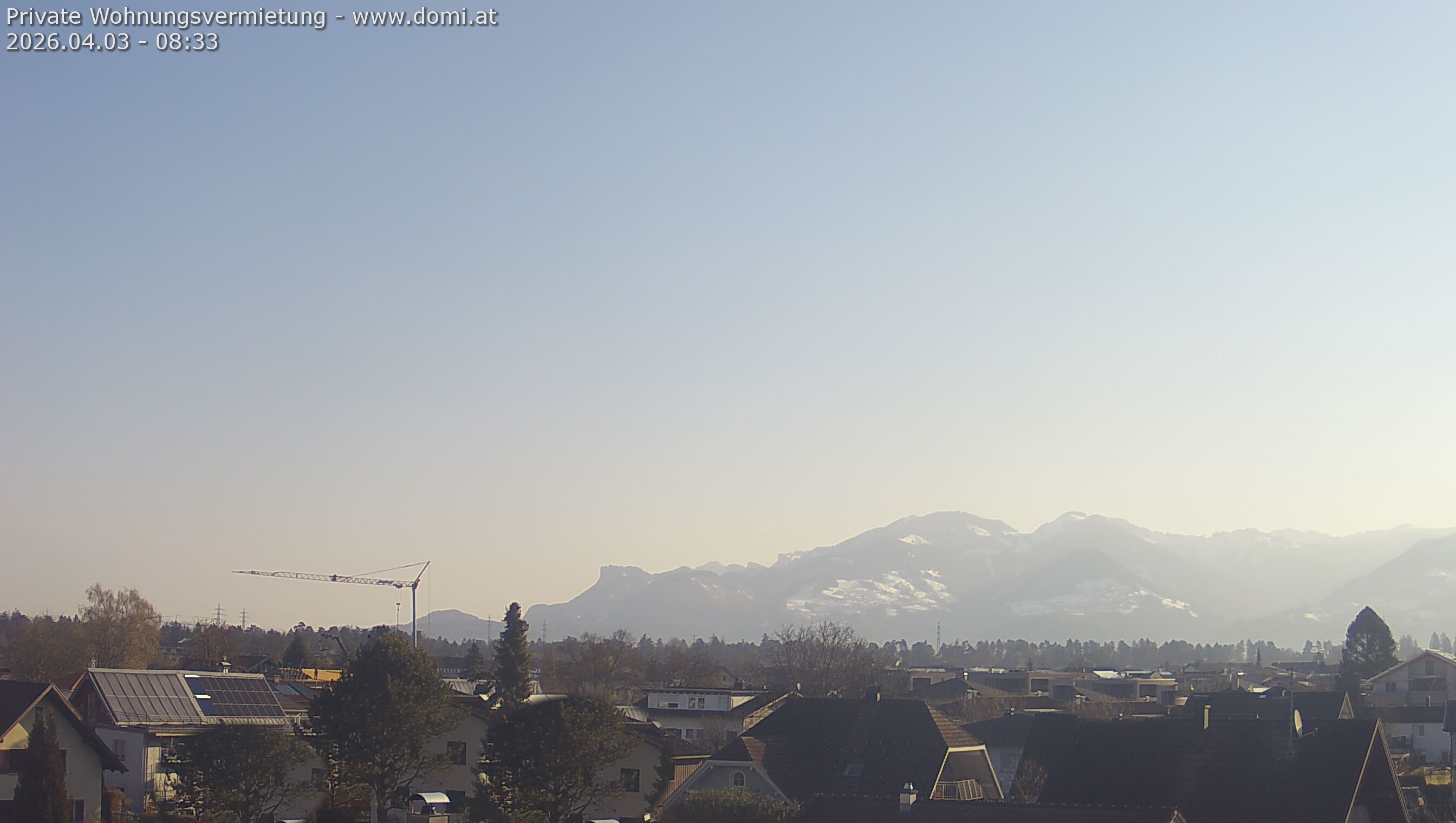 Archived image Webcam View from Feldkirch over the Rhine Valley to the Hohe Kugel