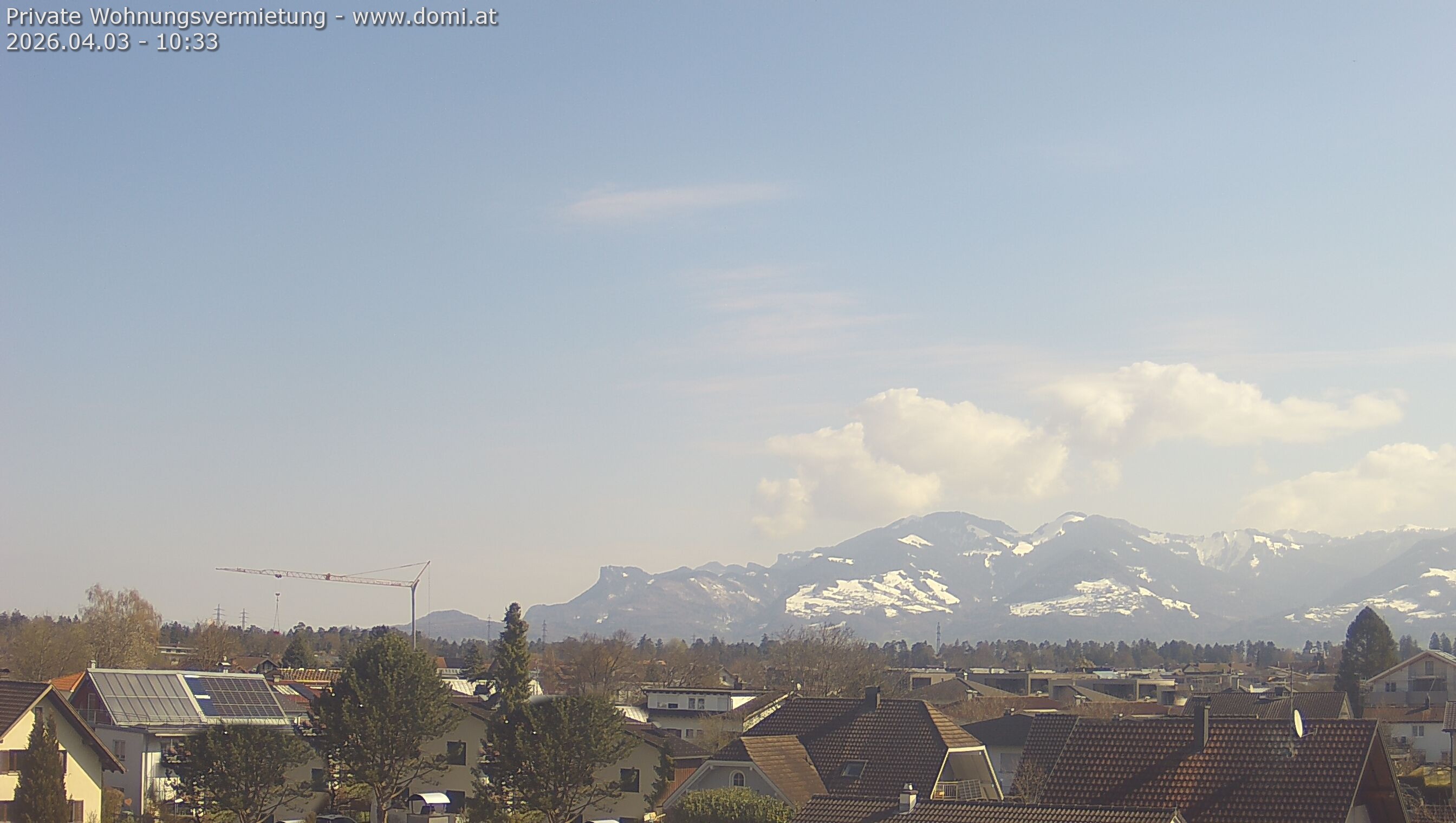Archived image Webcam View from Feldkirch over the Rhine Valley to the Hohe Kugel