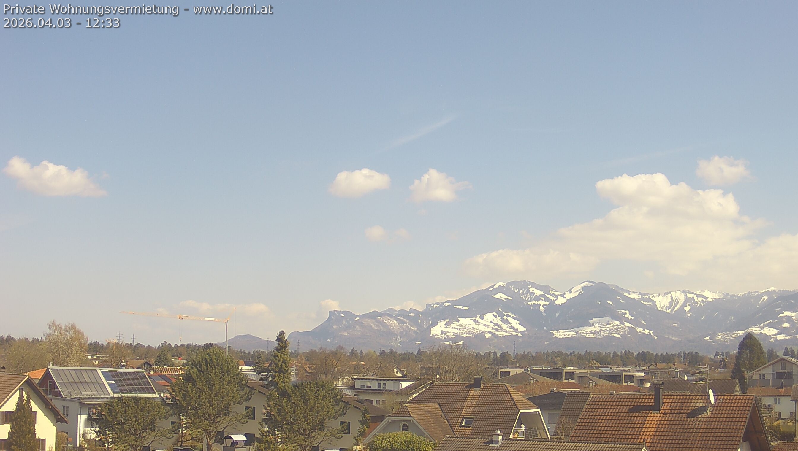 Archived image Webcam View from Feldkirch over the Rhine Valley to the Hohe Kugel