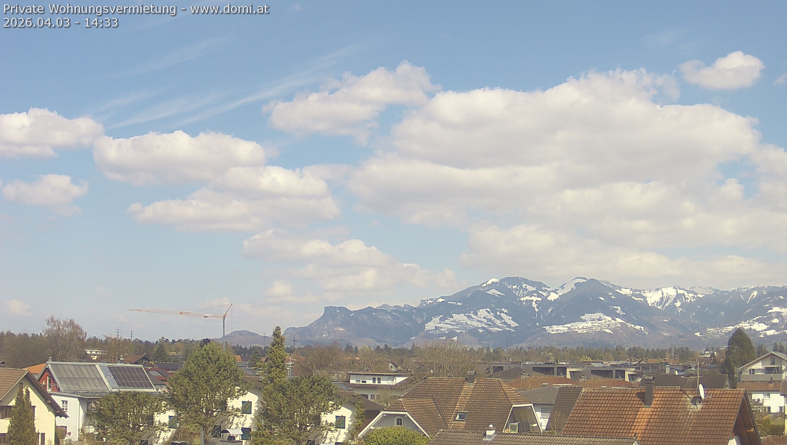Archived image Webcam View from Feldkirch over the Rhine Valley to the Hohe Kugel