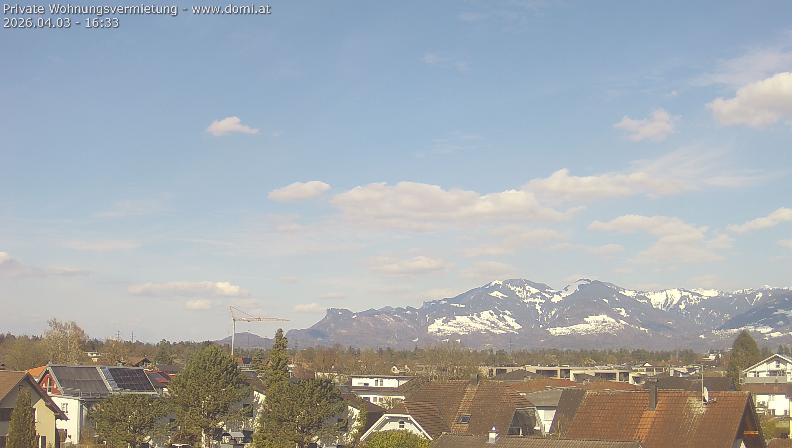 Archived image Webcam View from Feldkirch over the Rhine Valley to the Hohe Kugel