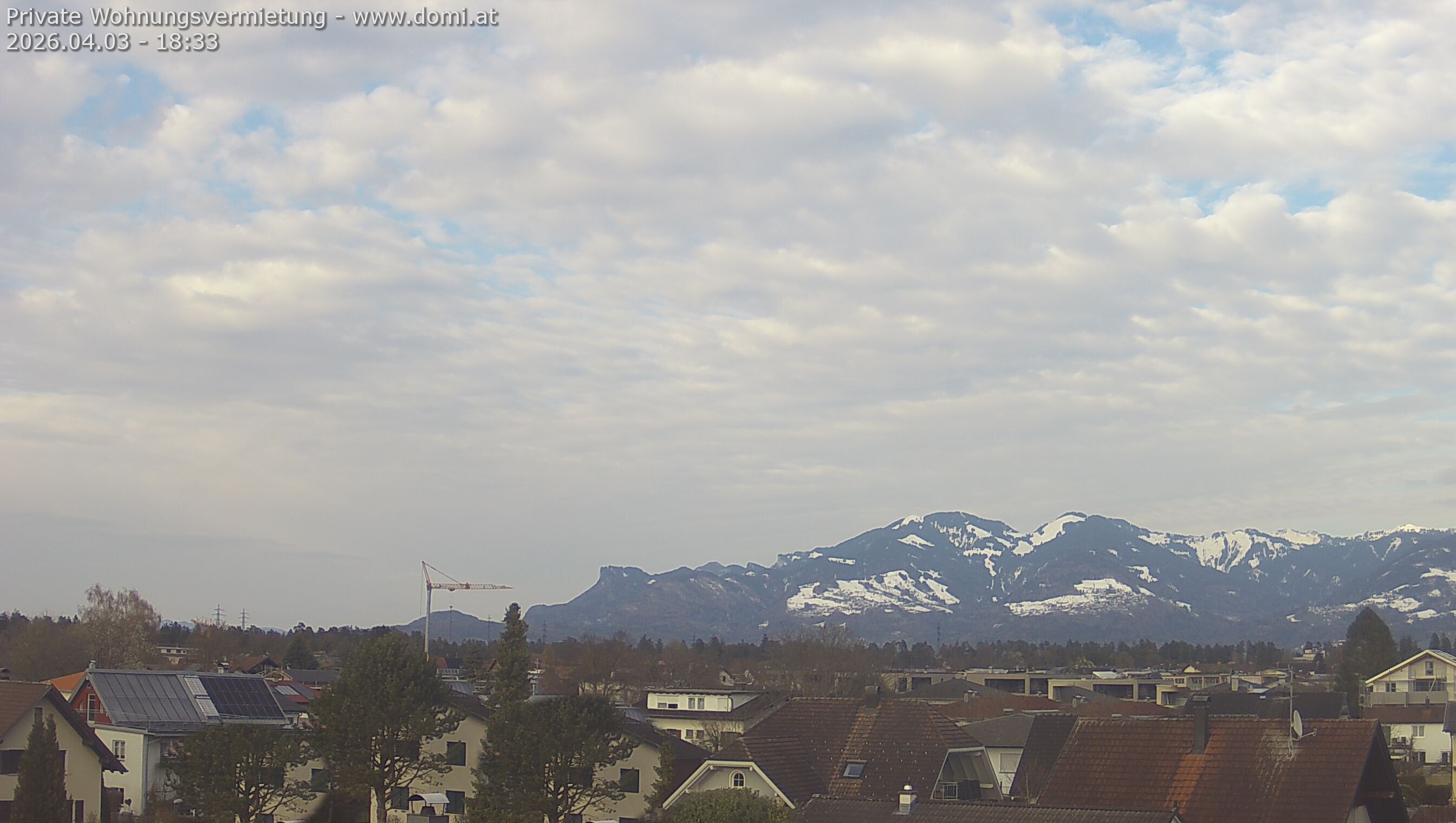 Archived image Webcam View from Feldkirch over the Rhine Valley to the Hohe Kugel