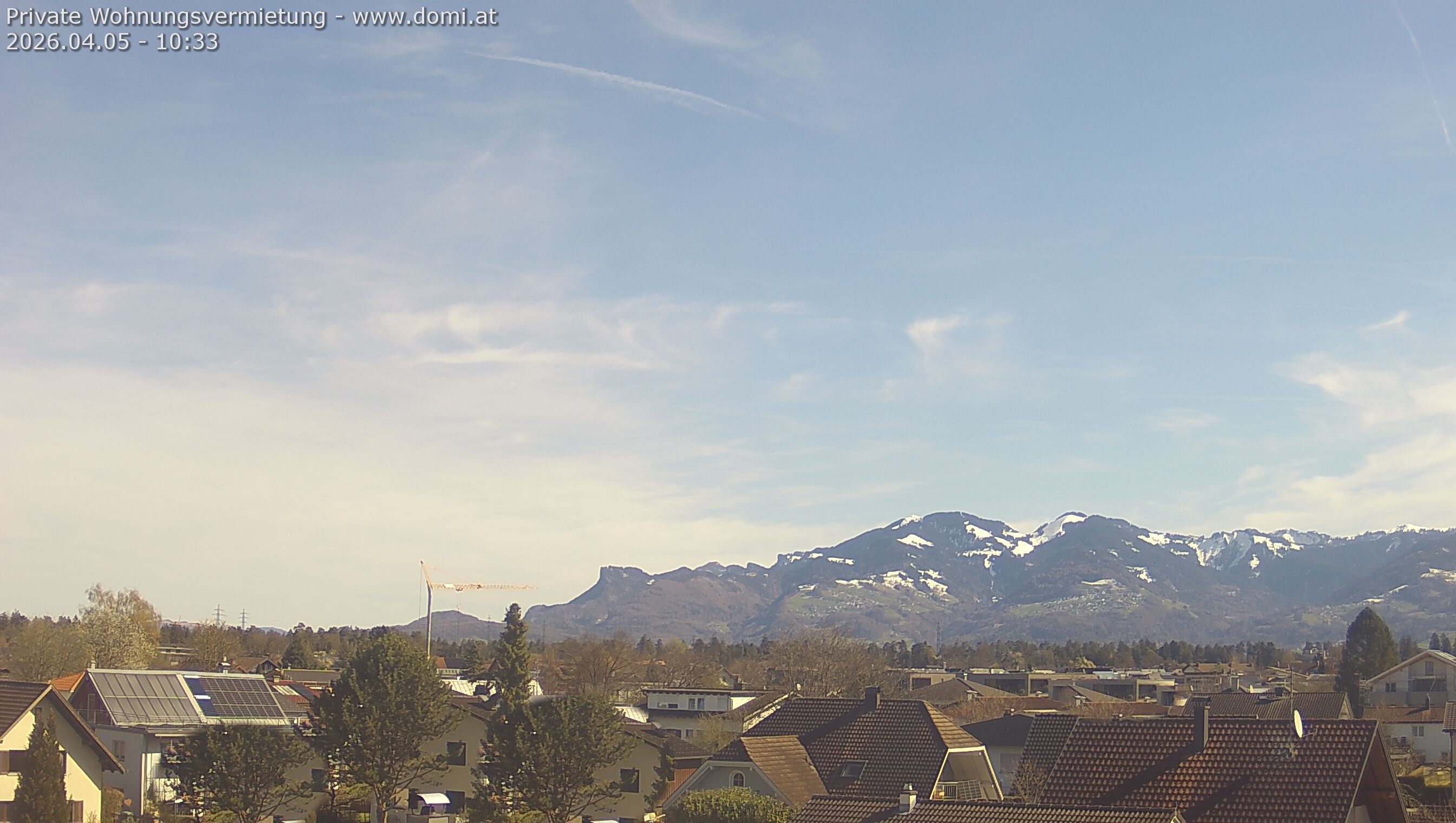 Archived image Webcam View from Feldkirch over the Rhine Valley to the Hohe Kugel